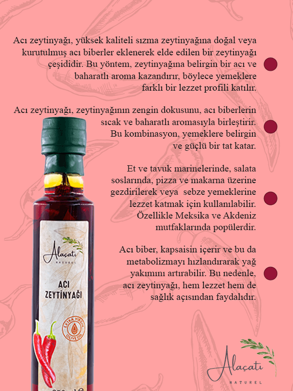 Acı Biberli Zeytinyağı 250 ml