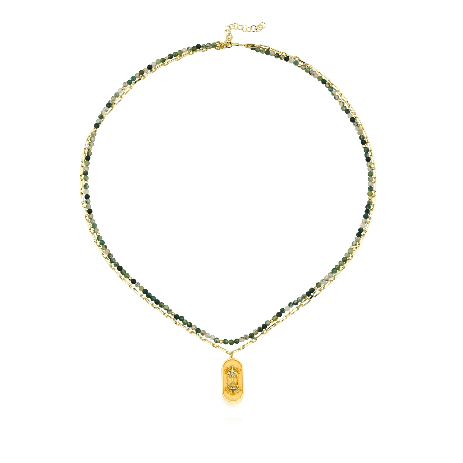 Sunlight Gem Stone Necklace - Emerald