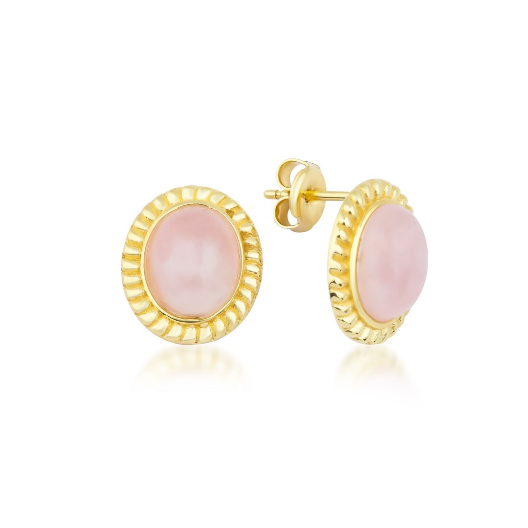 Pink Quartz Stone Earrings