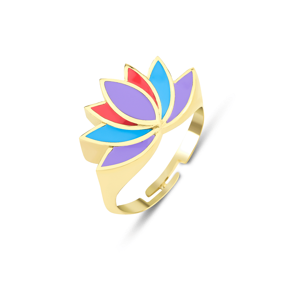 Lotus Enamel Ring