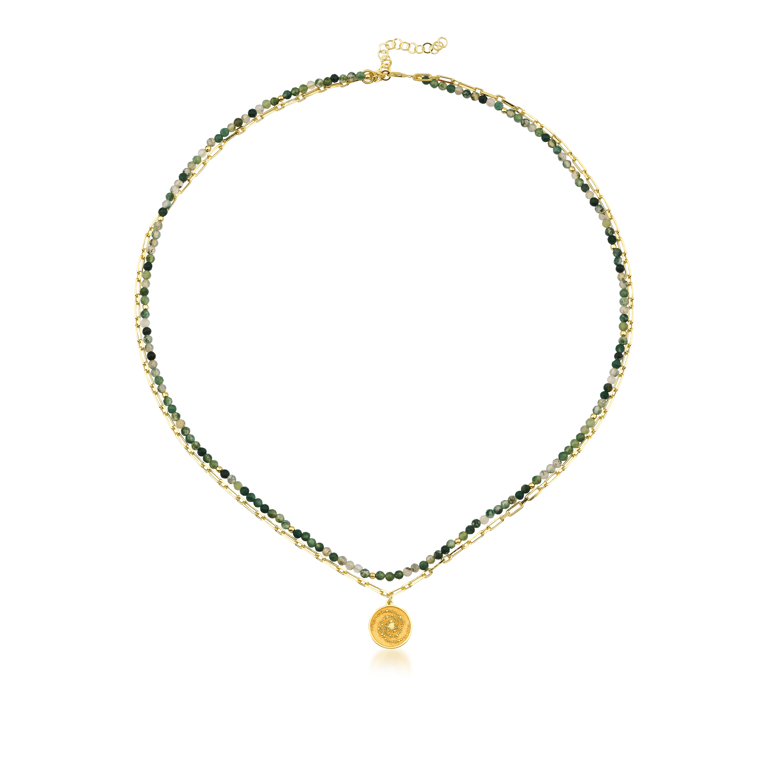 Galaxy Gem Stone Necklace  - Emerald