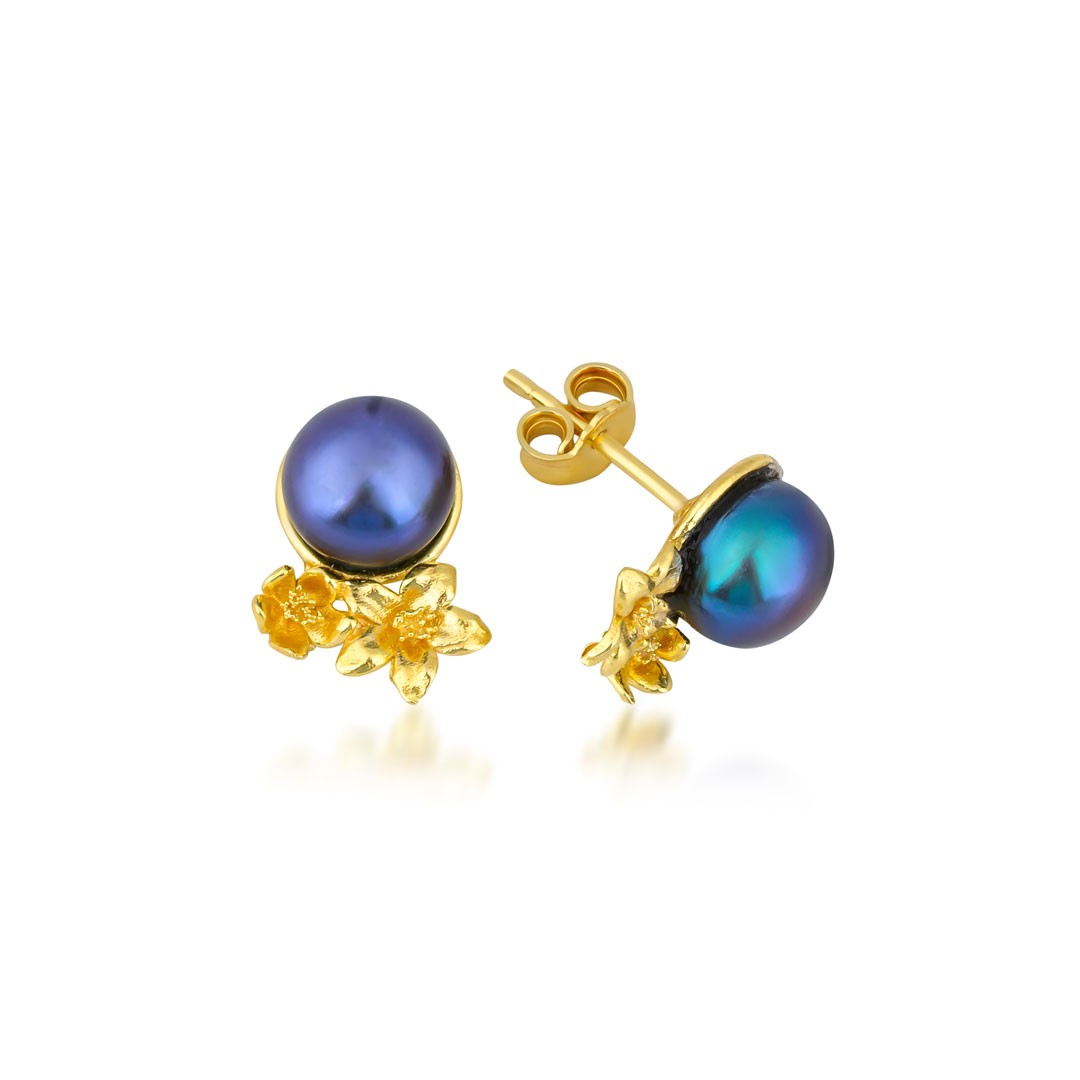 Jasmine Noir Pearl Earrings