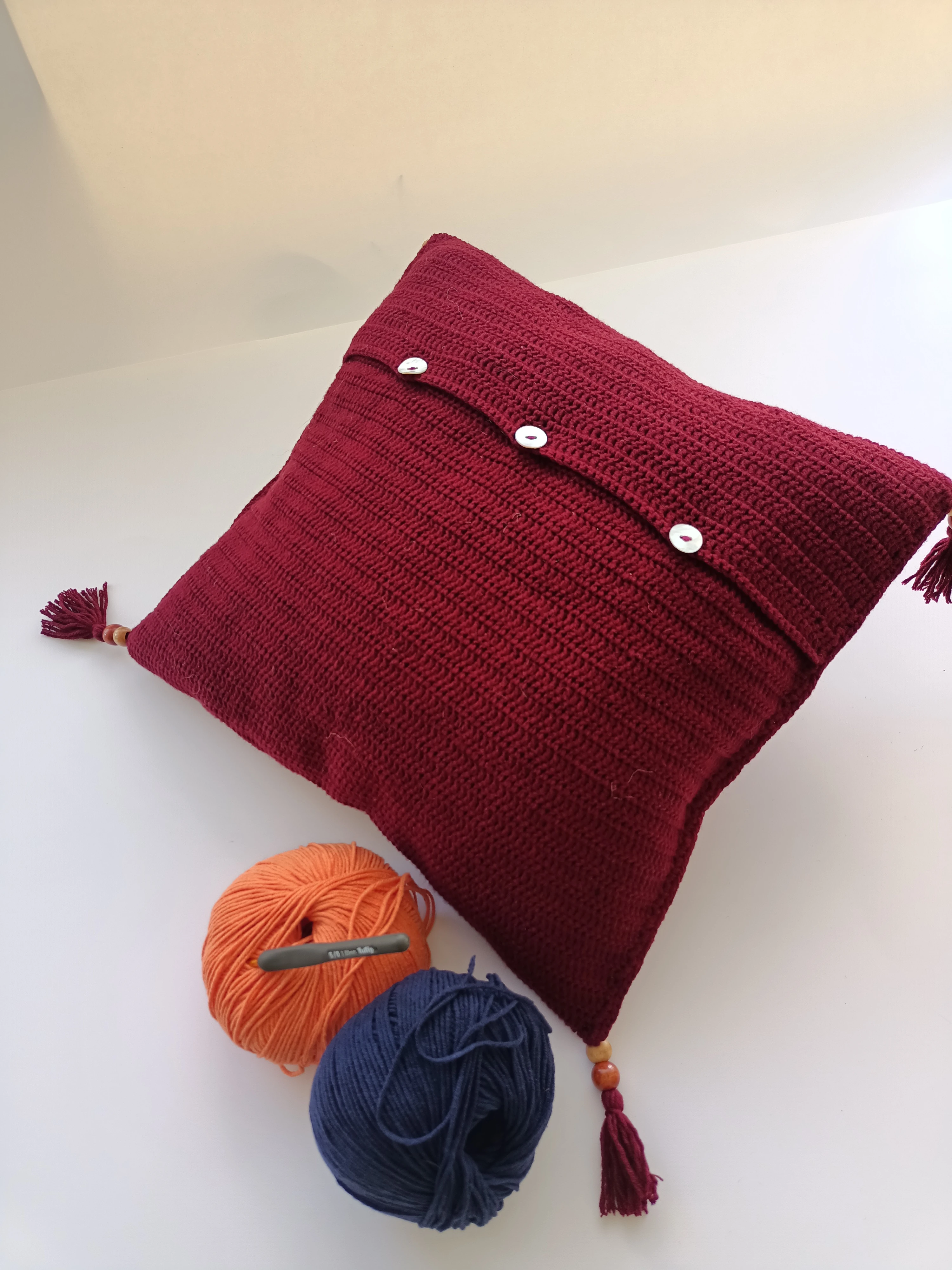 Bordo Mandala Kırlent