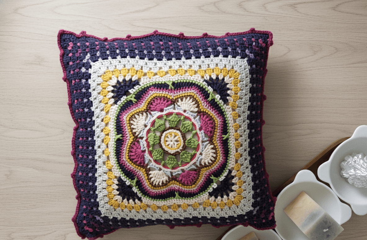 Mandala Kırlent (Lacivert)