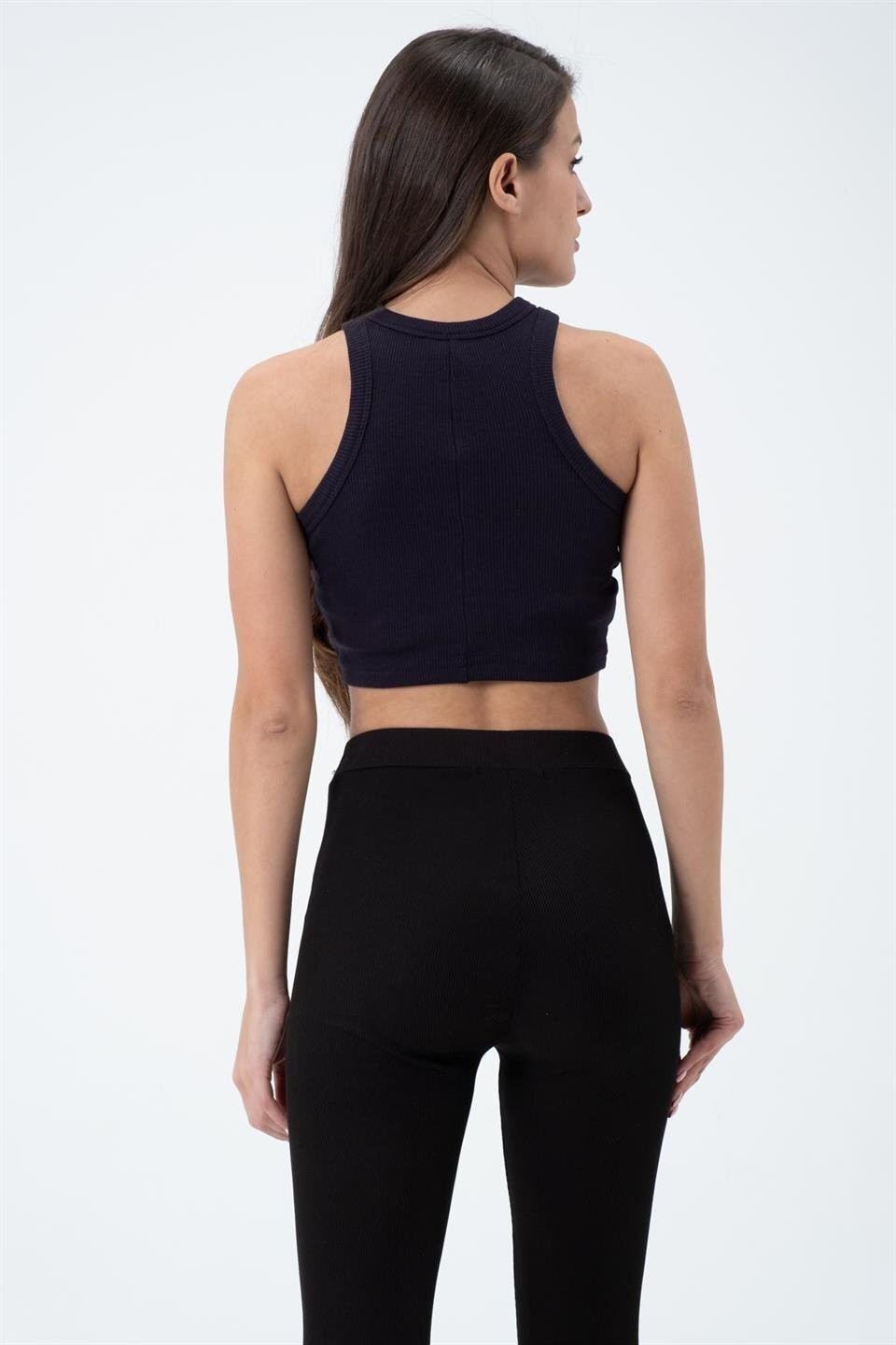 Kadın Kaşkorse Crop Atlet  Lacivert