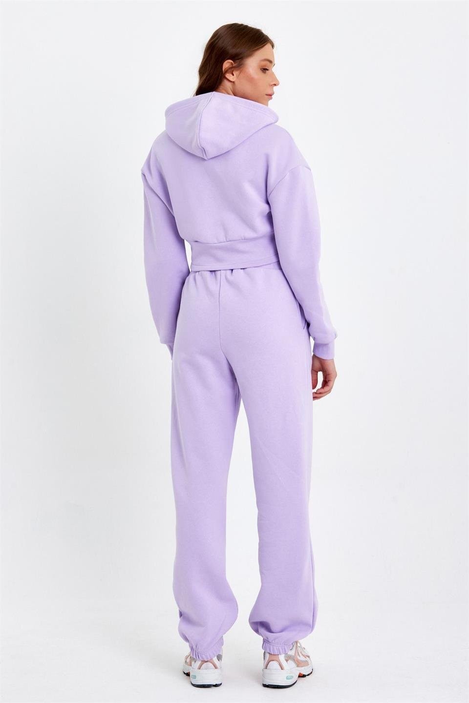Kadın Korse Detaylı Sweatshirt  Lila