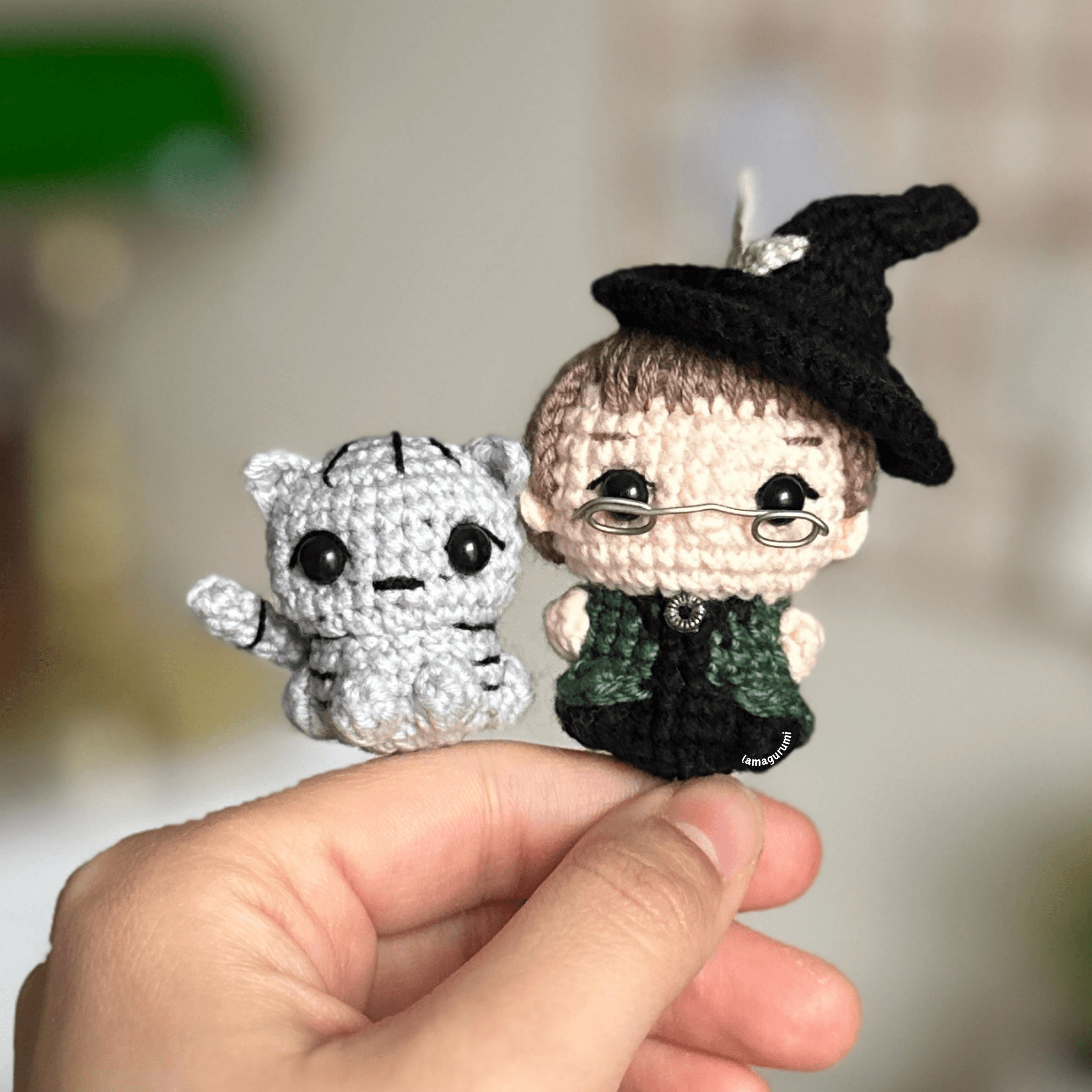 Crochet Pattern for Old Witch & Her Cat Form Amigurumi (PDF) (English)