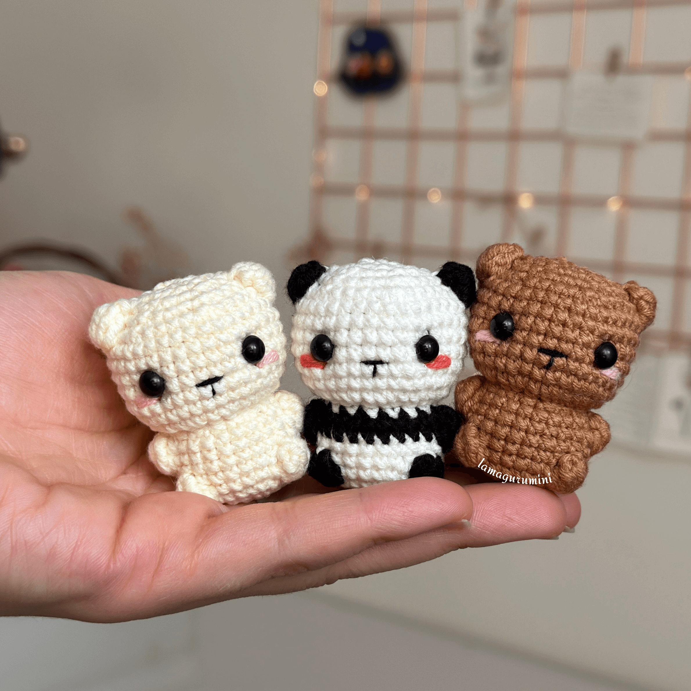 Baby Panda & Bear No-sew Amigurumi Crochet Pattern (PDF) (English)
