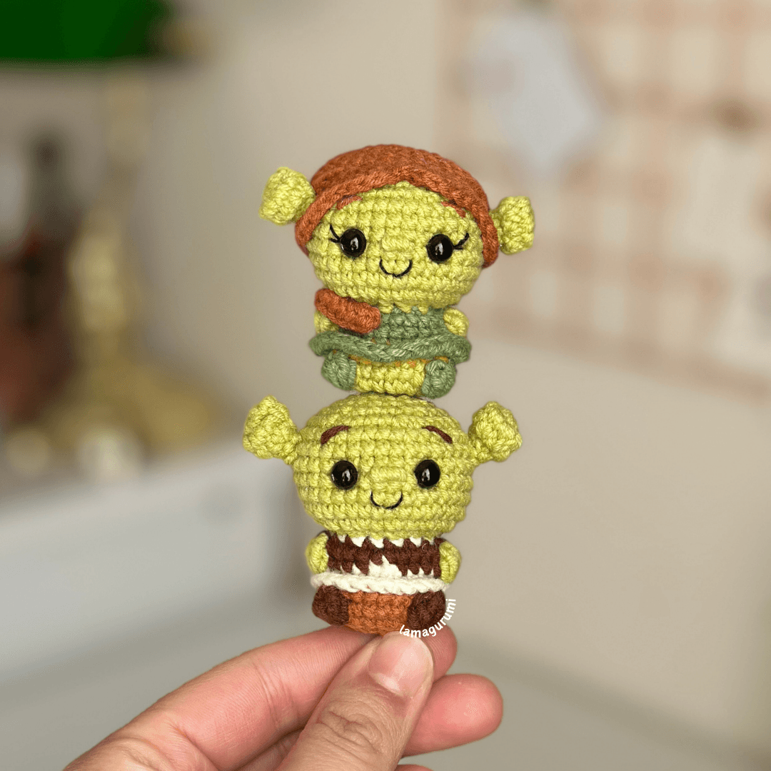 Crochet Pattern for Green Ogre Couple Amigurumi (PDF) (English)