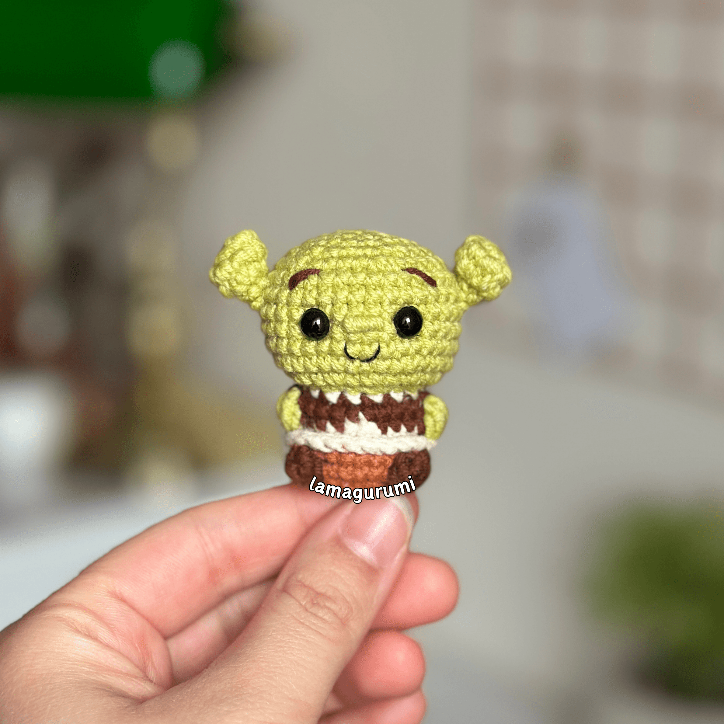 Crochet Pattern For Charming Green Ogre (PDF) (English)