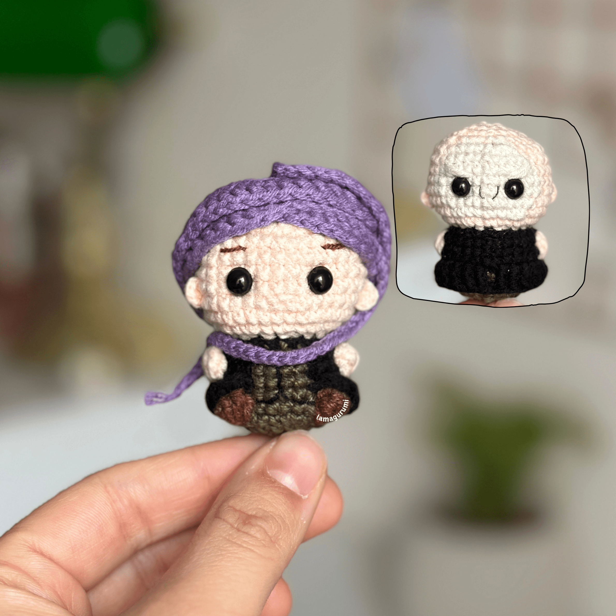 Crochet Pattern for Two-Faced Wizard Amigurumi (PDF) (English)