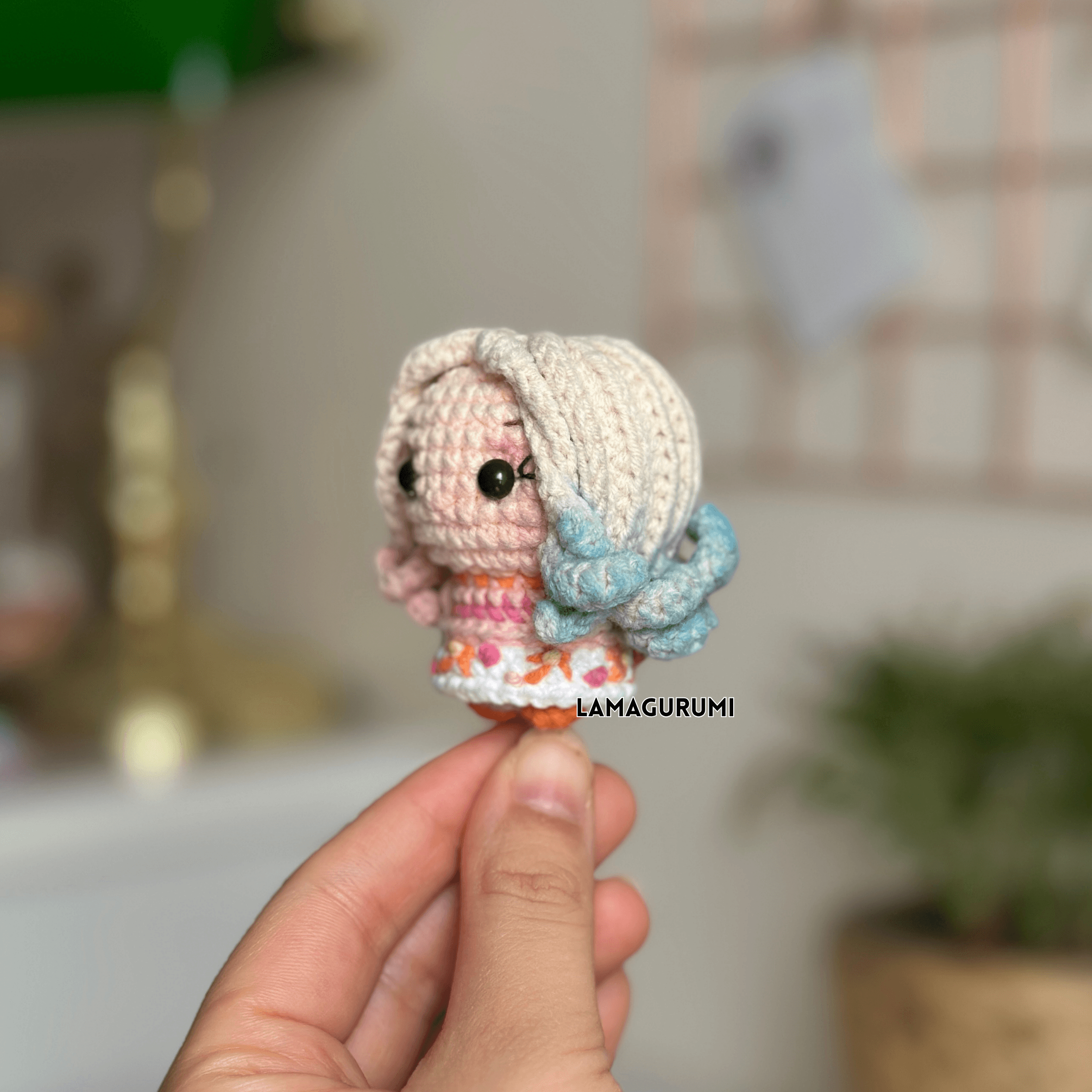 Crochet Pattern for Colorful Girl Amigurumi (English, Spanish) (PDF)
