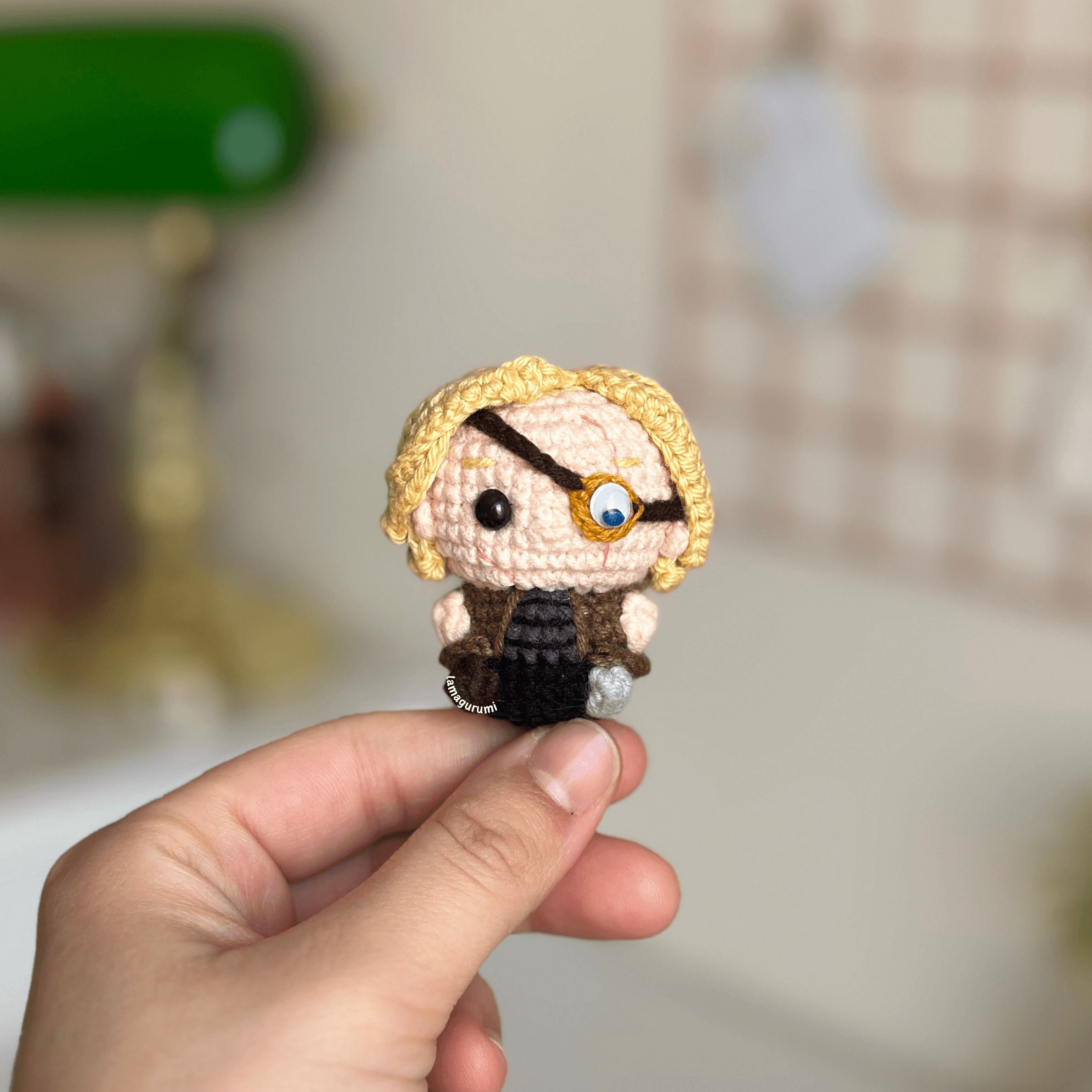 Crochet Pattern for One-Eyed Wizard Amigurumi (PDF) (English)