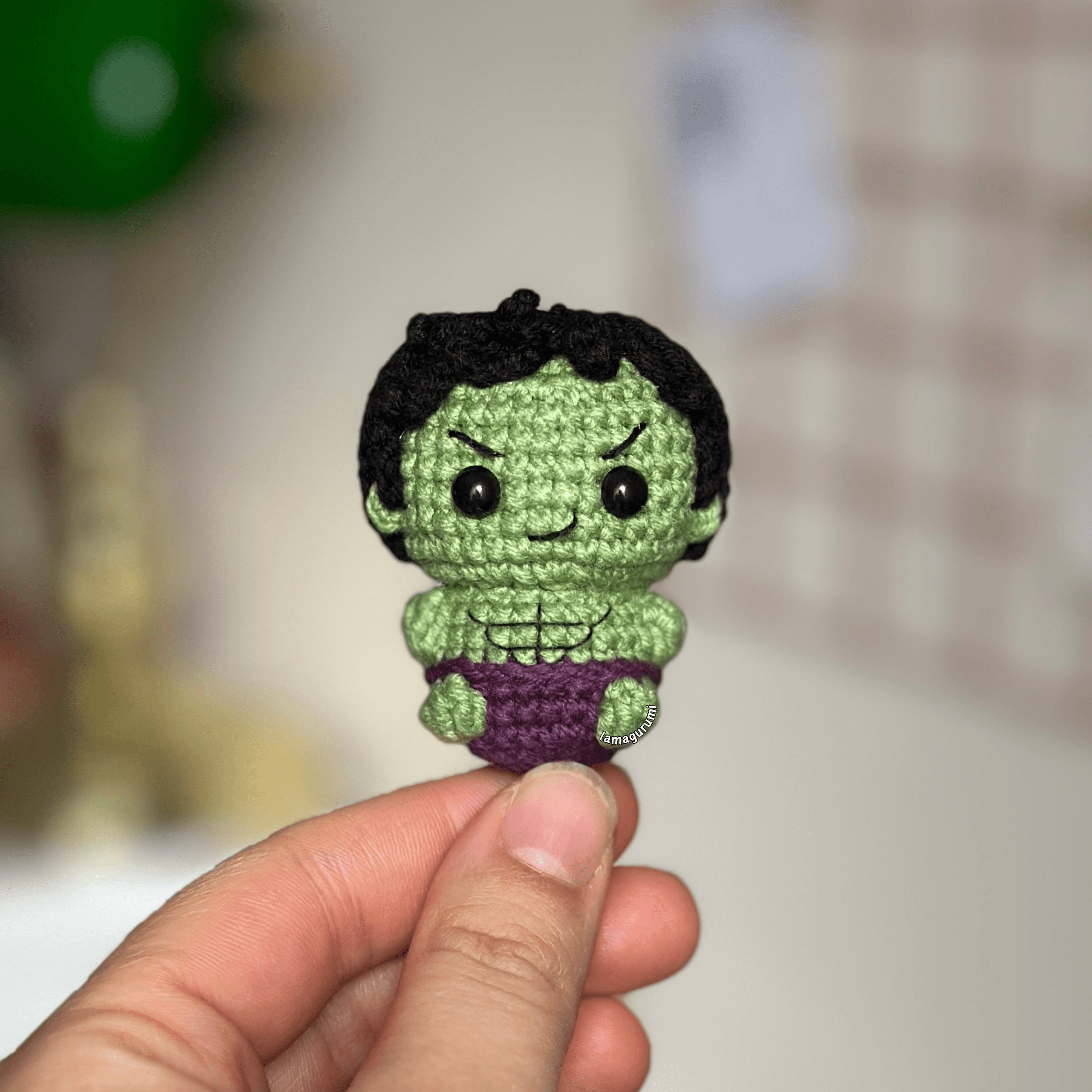 Crochet Pattern for The Angry Green Hero Amigurumi (English) (PDF)
