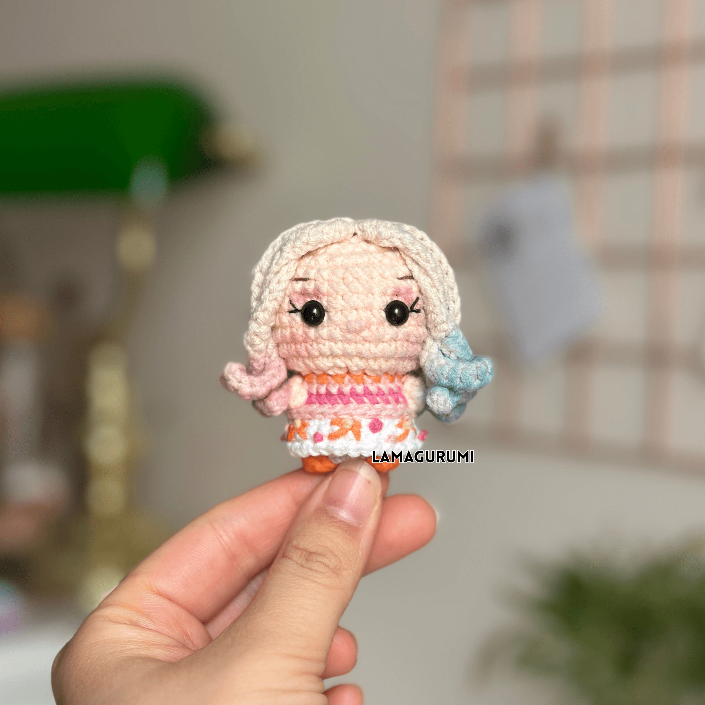 Crochet Pattern for Colorful Girl Amigurumi (English, Spanish) (PDF)