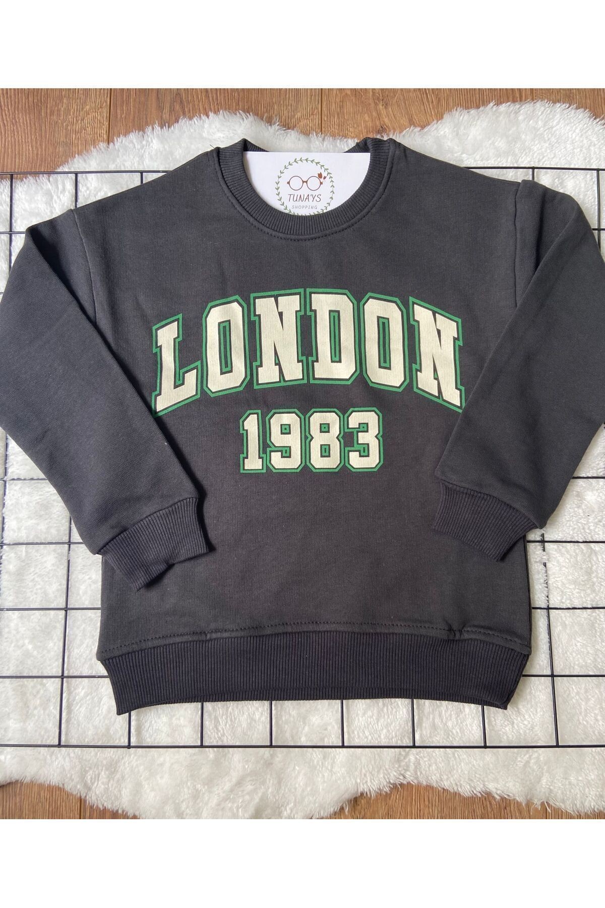 London Baskılı Çocuk Oversize Sweatshirt