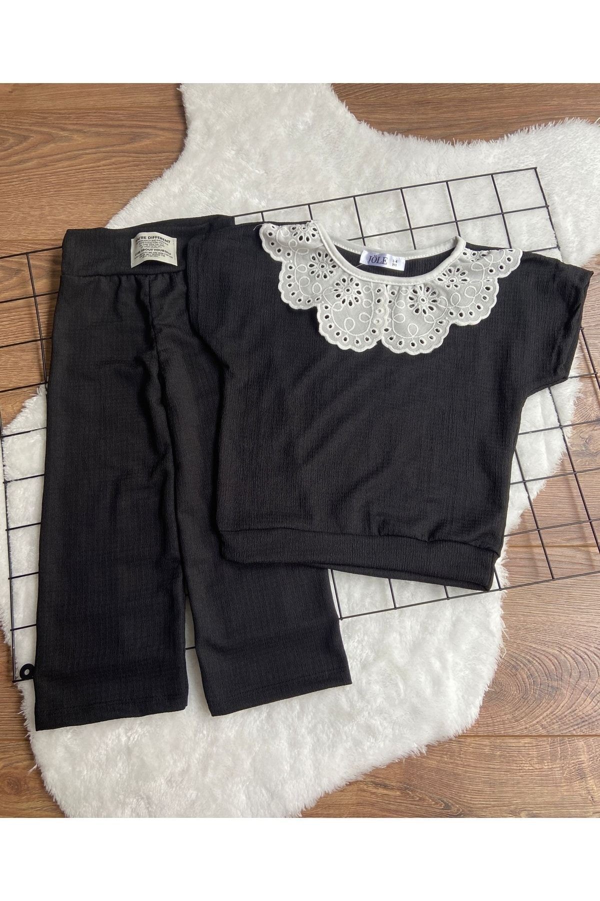 Önlük Yakalı Çocuk Alt Üst Takım Oversize