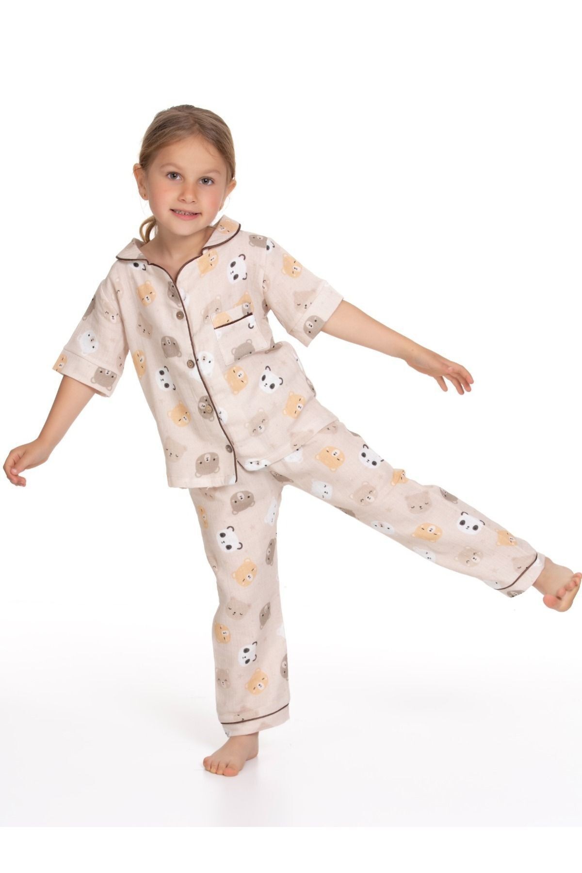 %100 Organik Çocuk Müslin Pijama Takımı