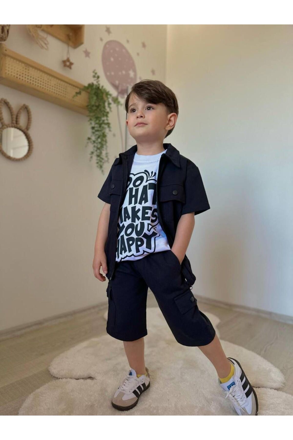 Kargo Cepli Yazlık 3 Parça Erkek Çocuk Takım