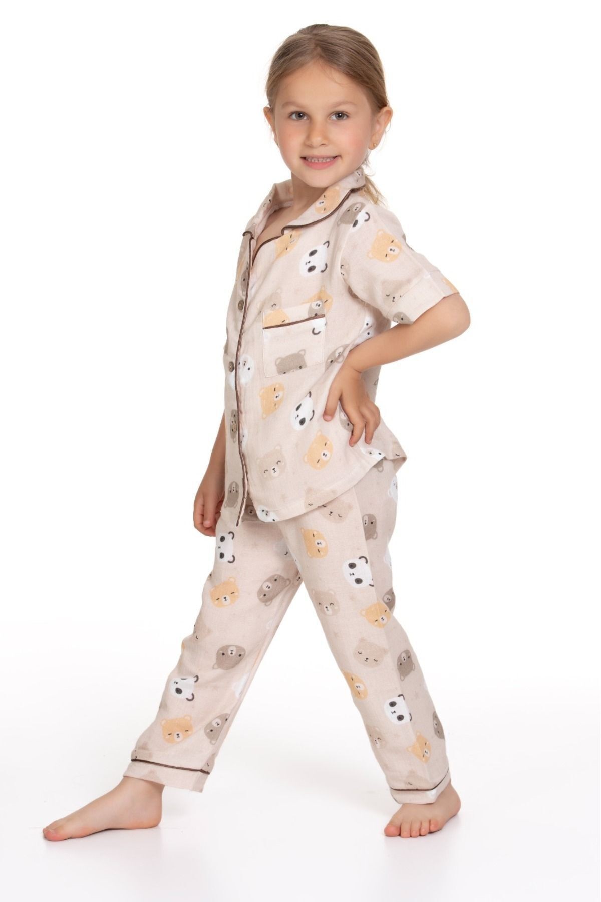 %100 Organik Çocuk Müslin Pijama Takımı
