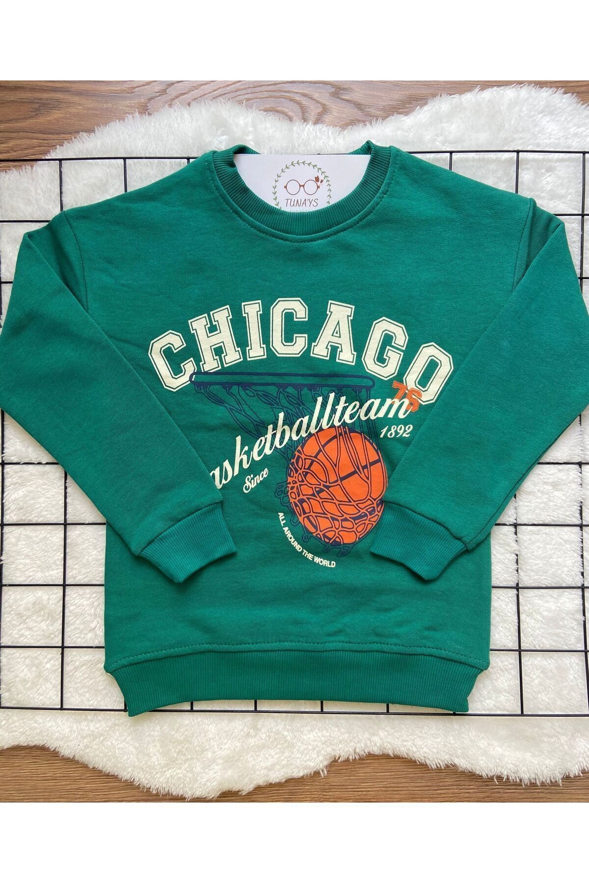 CHICAGO Baskılı Çocuk Oversize Sweatshirt