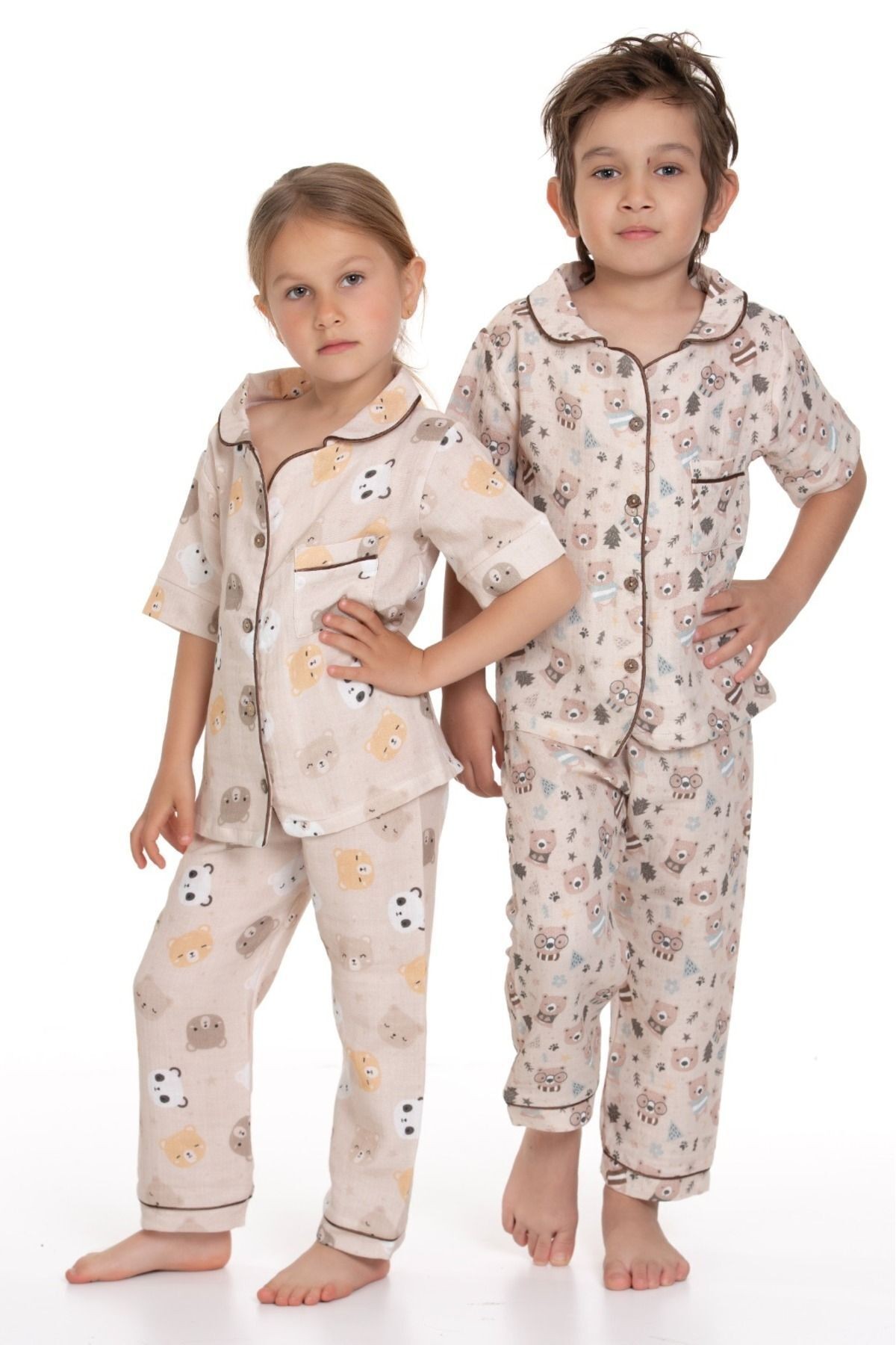 %100 Organik Çocuk Müslin Pijama Takımı