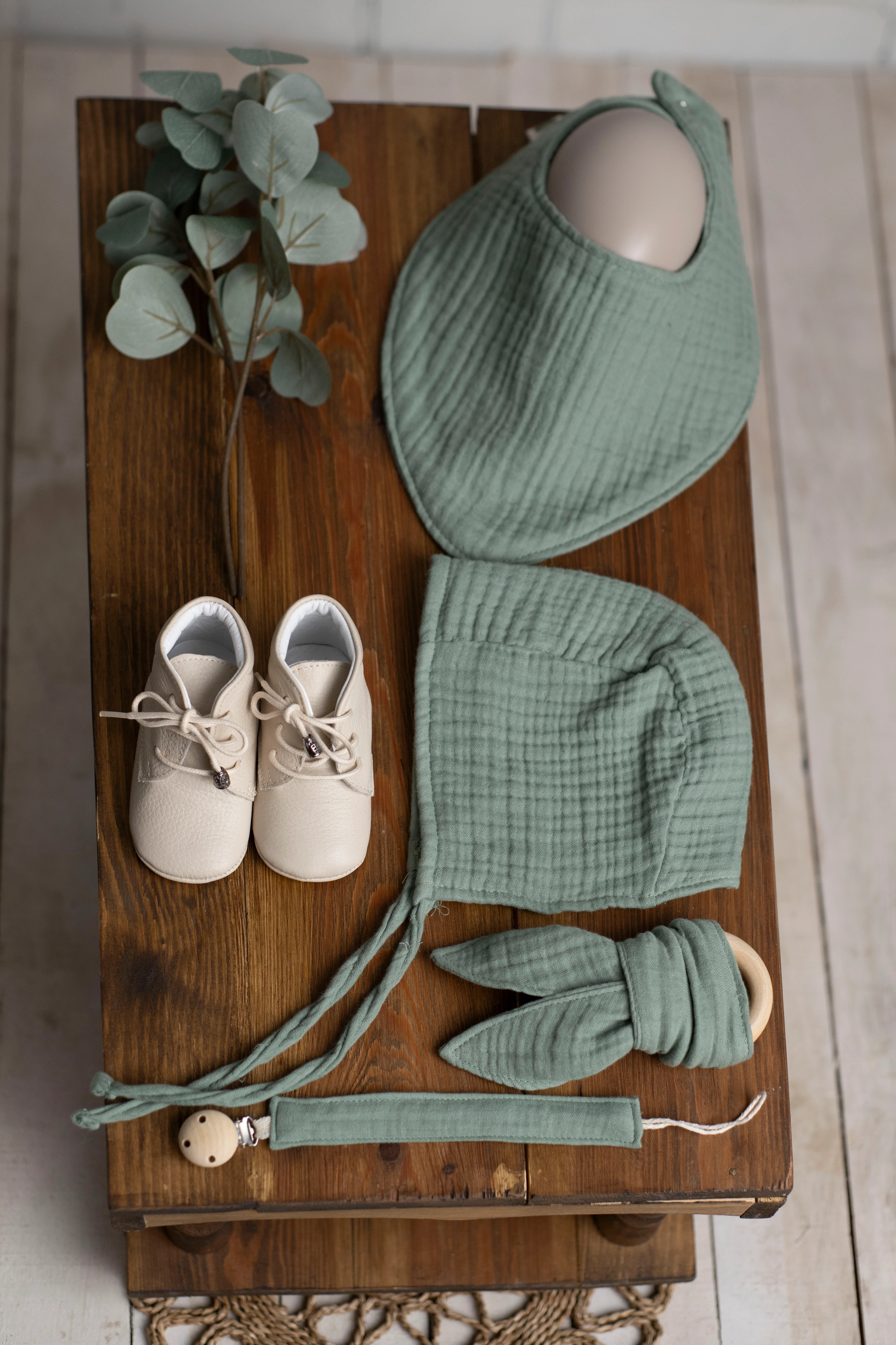 İlk Adım Seti - Yeşil (Nakışsız) - Krem Bot