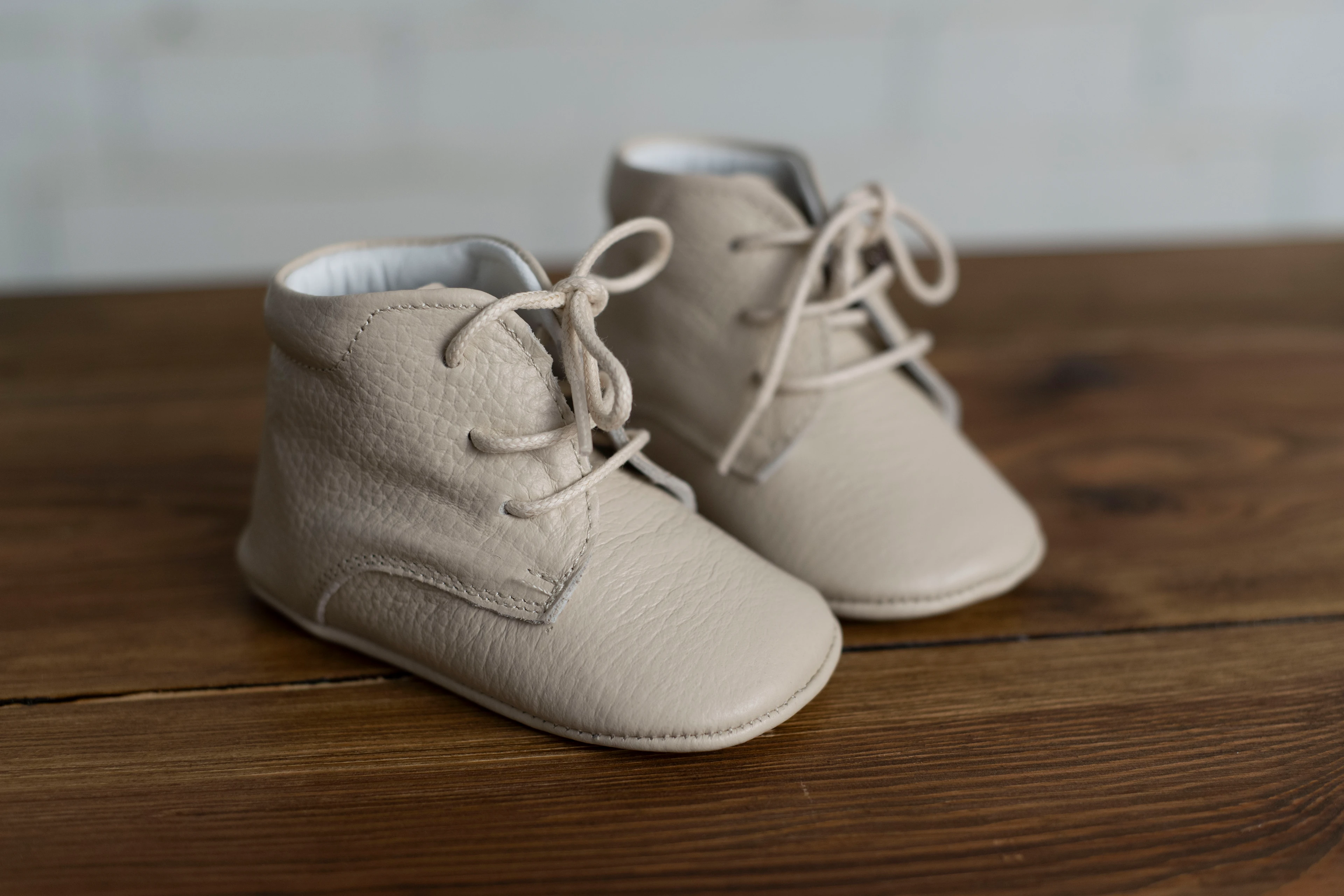 Yeni doğan Bebek Deri Bağcıklı Bot