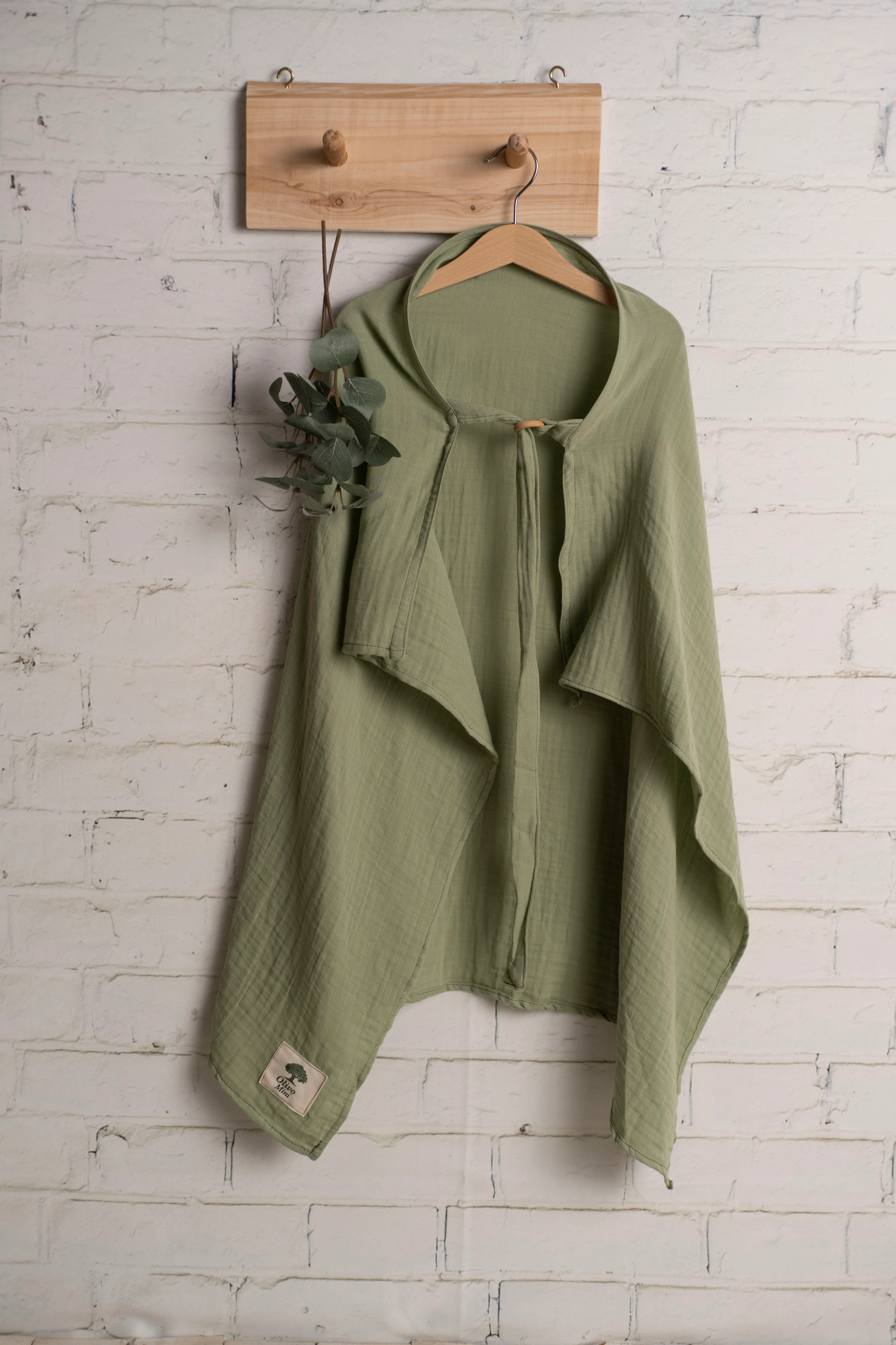 2 Kat Müslin Puset Emzirme Örtüsü 2in1 - Haki