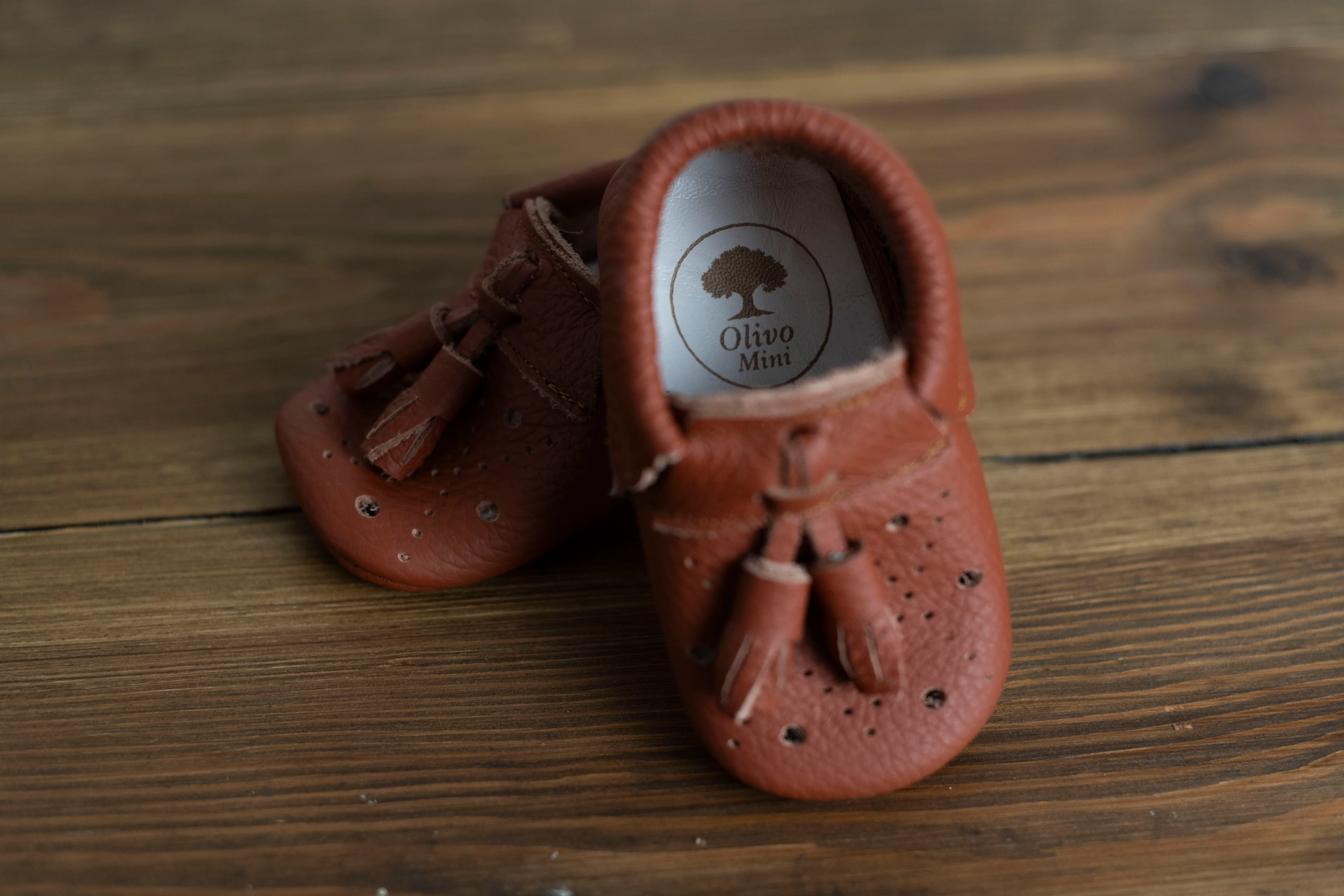 Yeni Doğan Bebek Deri Püsküllü Ayakkabı