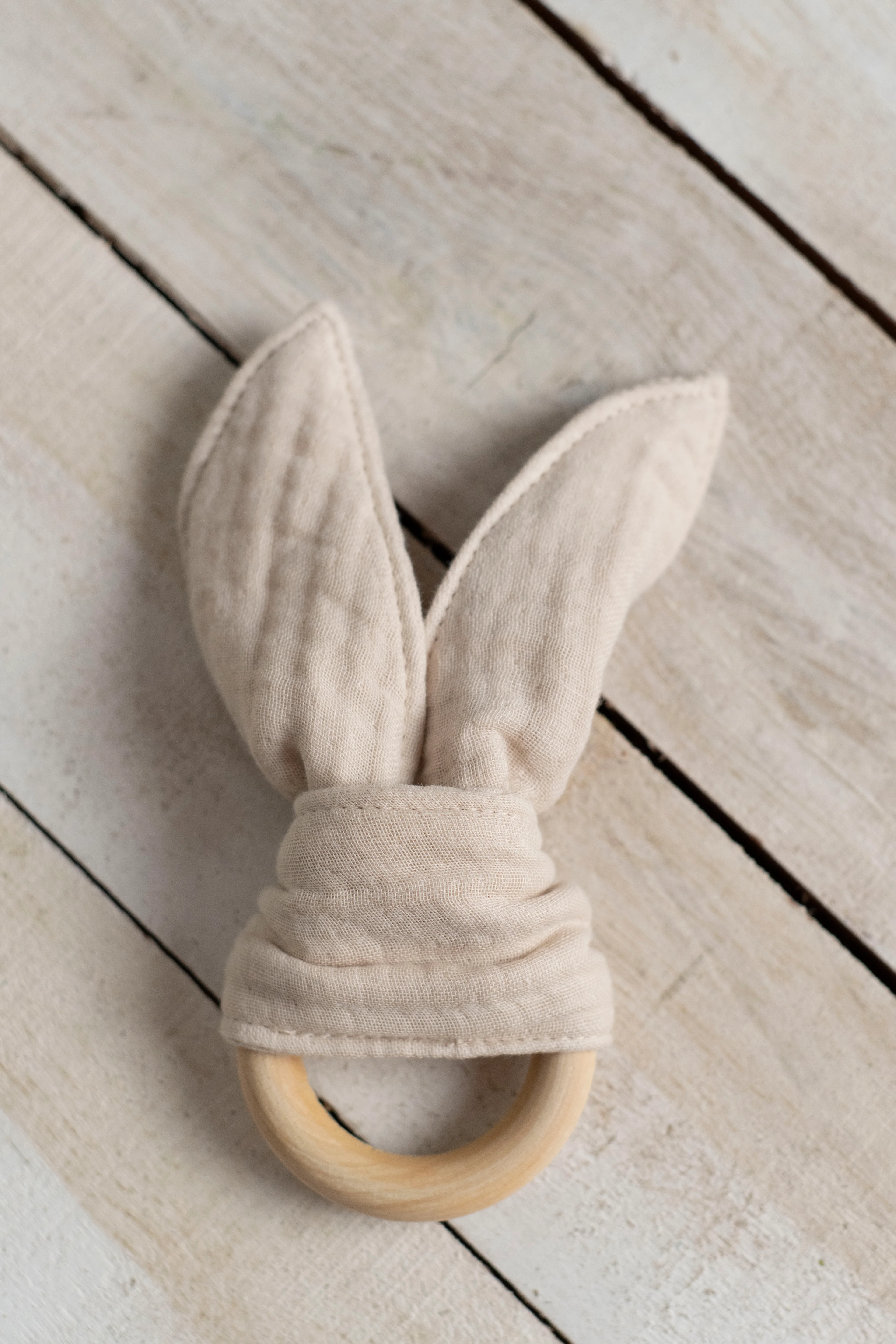 4 Kat Müslin Diş Kaşıma Aksesuarı - Capuccino