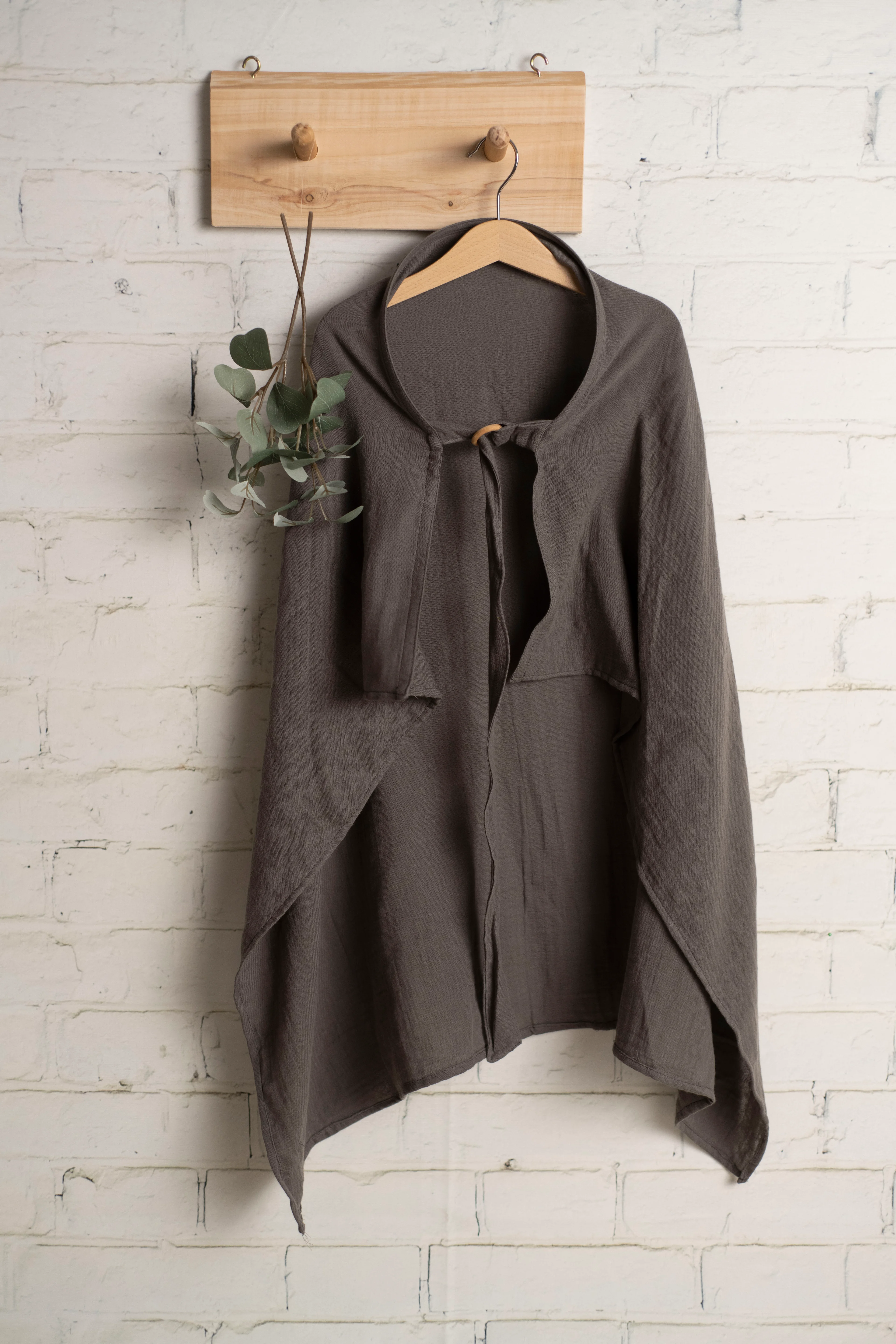 2 Kat Müslin Puset Emzirme Örtüsü 2in1 - Antrasit