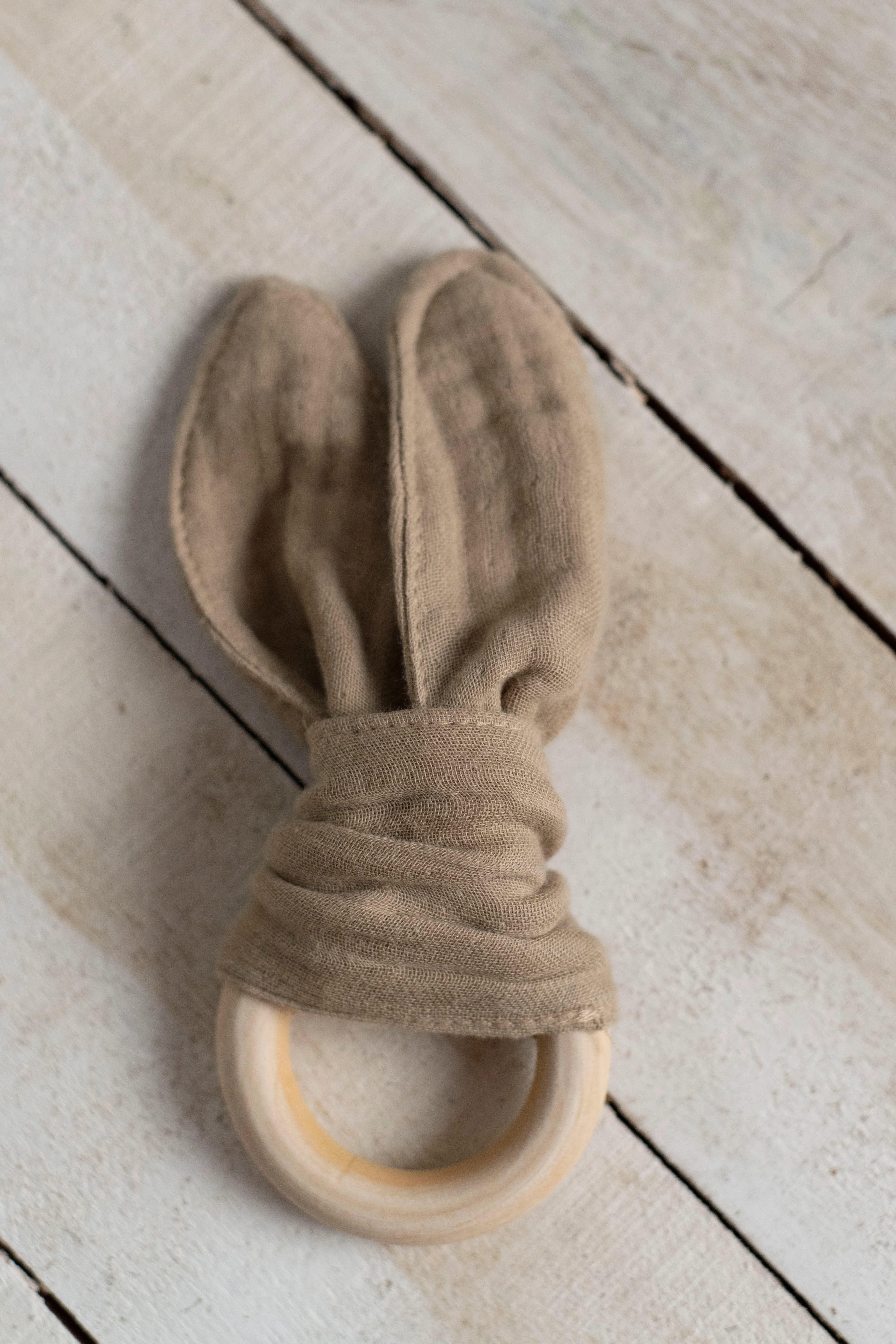 4 Kat Müslin Diş Kaşıma Aksesuarı - Kahve