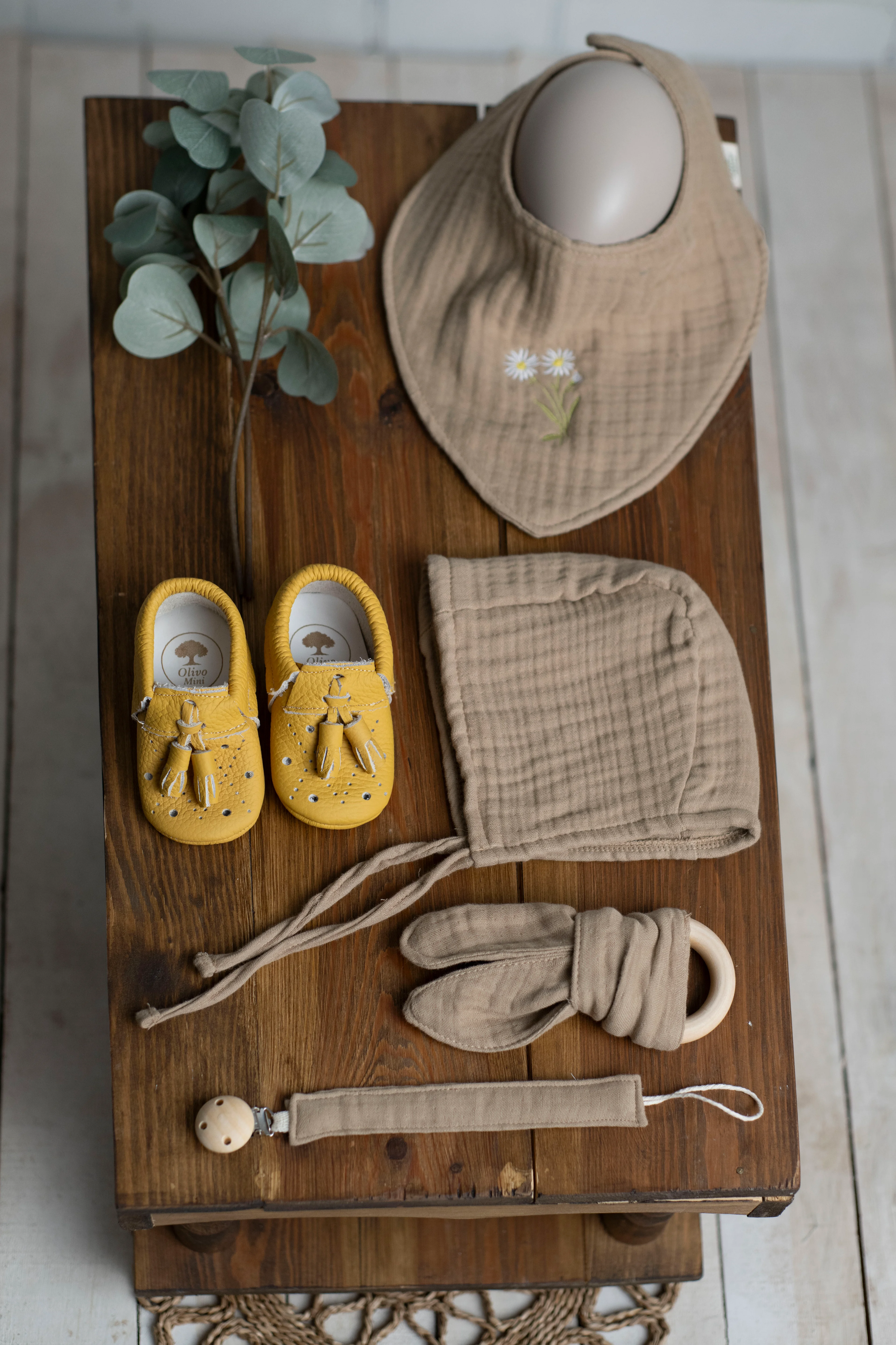 İlk Adım Seti - Kahve Beyaz Çiçekli