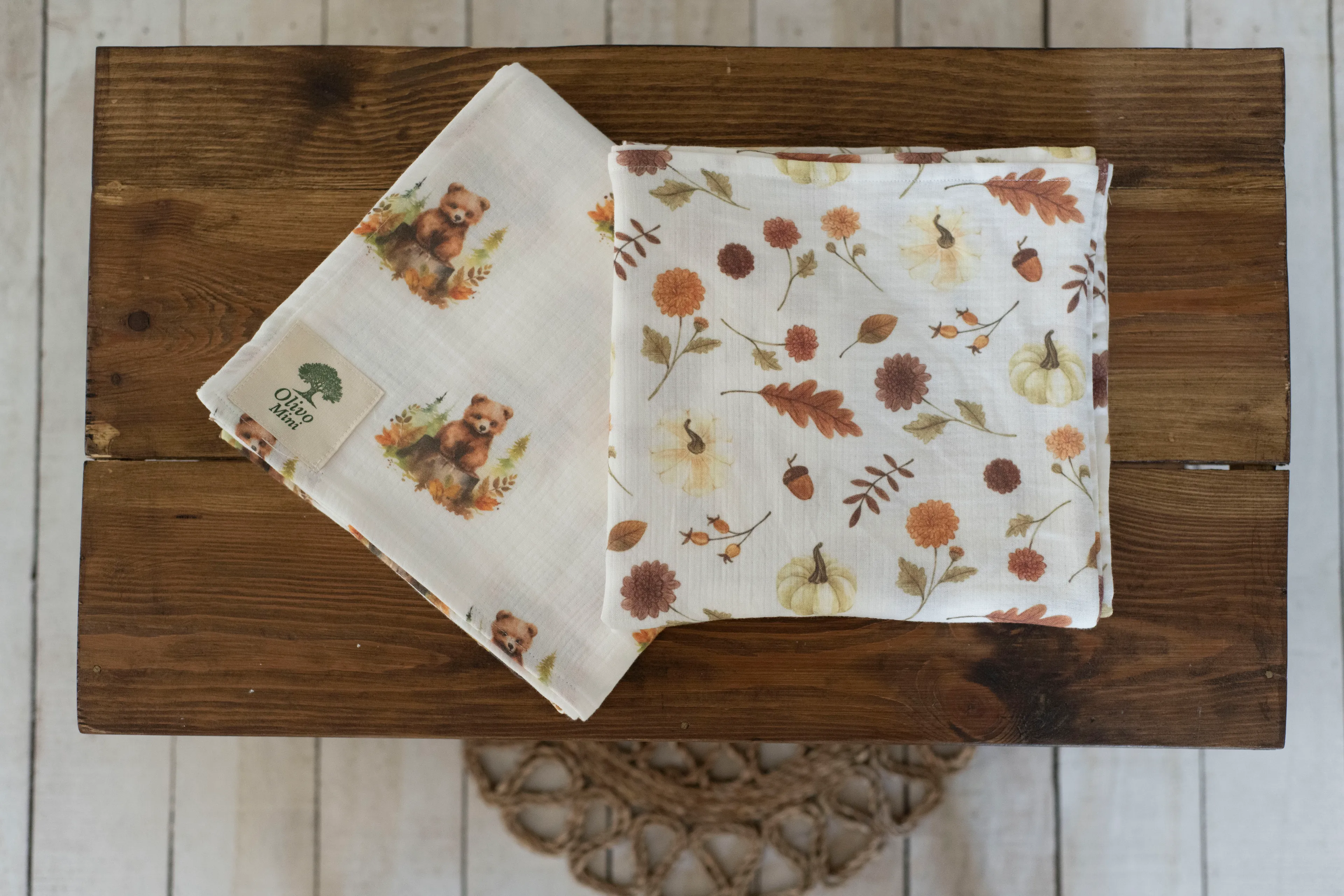 2 Kat Müslin Desenli Örtü