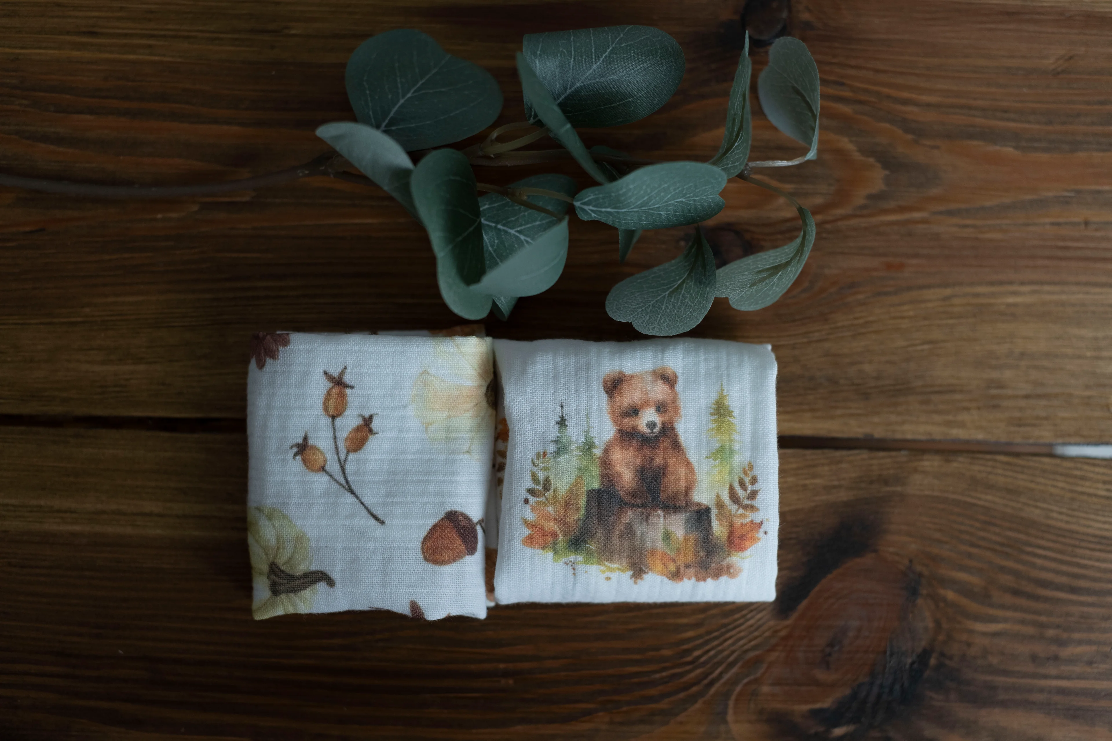 2 Kat Müslin Desenli Ağız Mendili