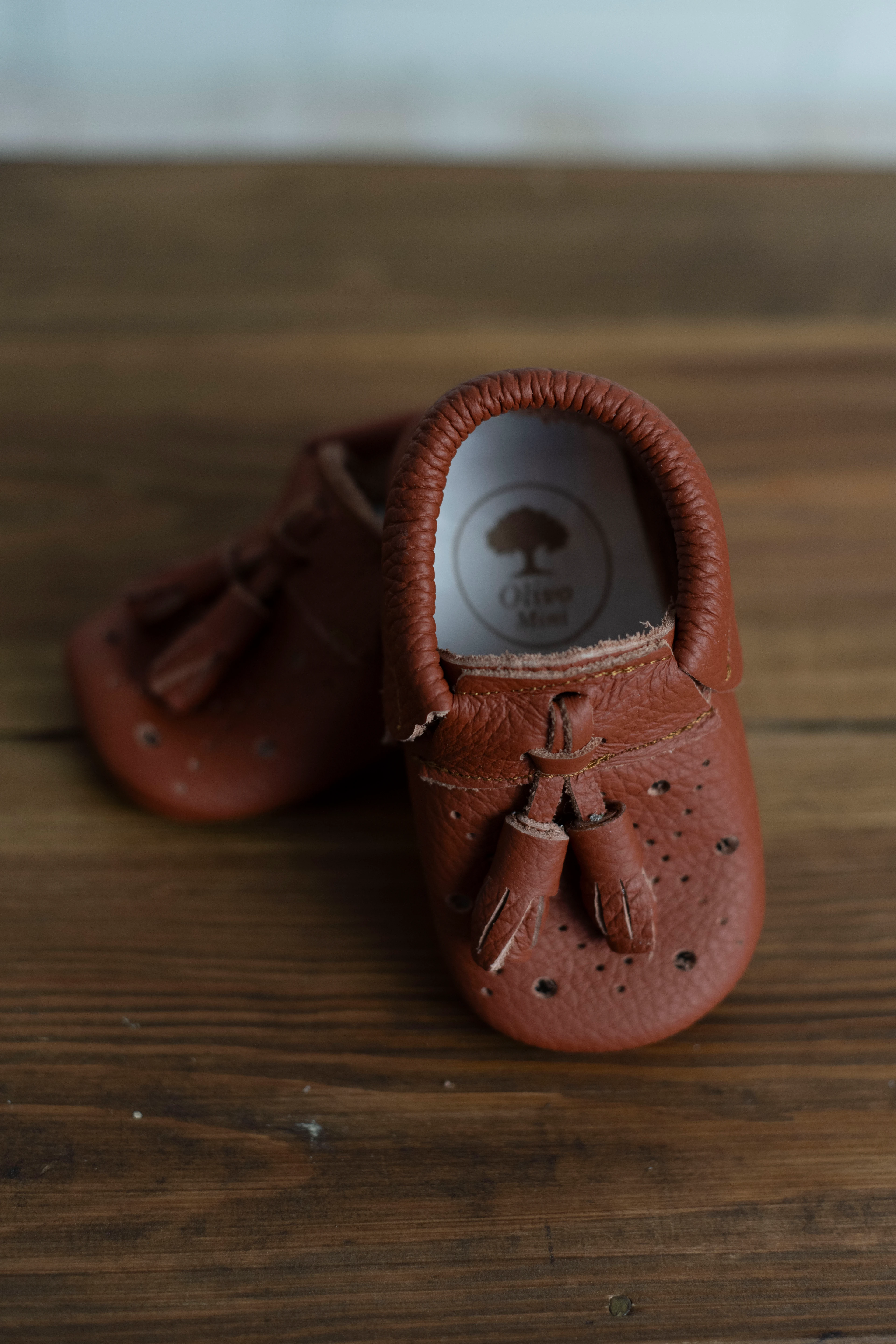 Yeni Doğan Bebek Deri Püsküllü Ayakkabı