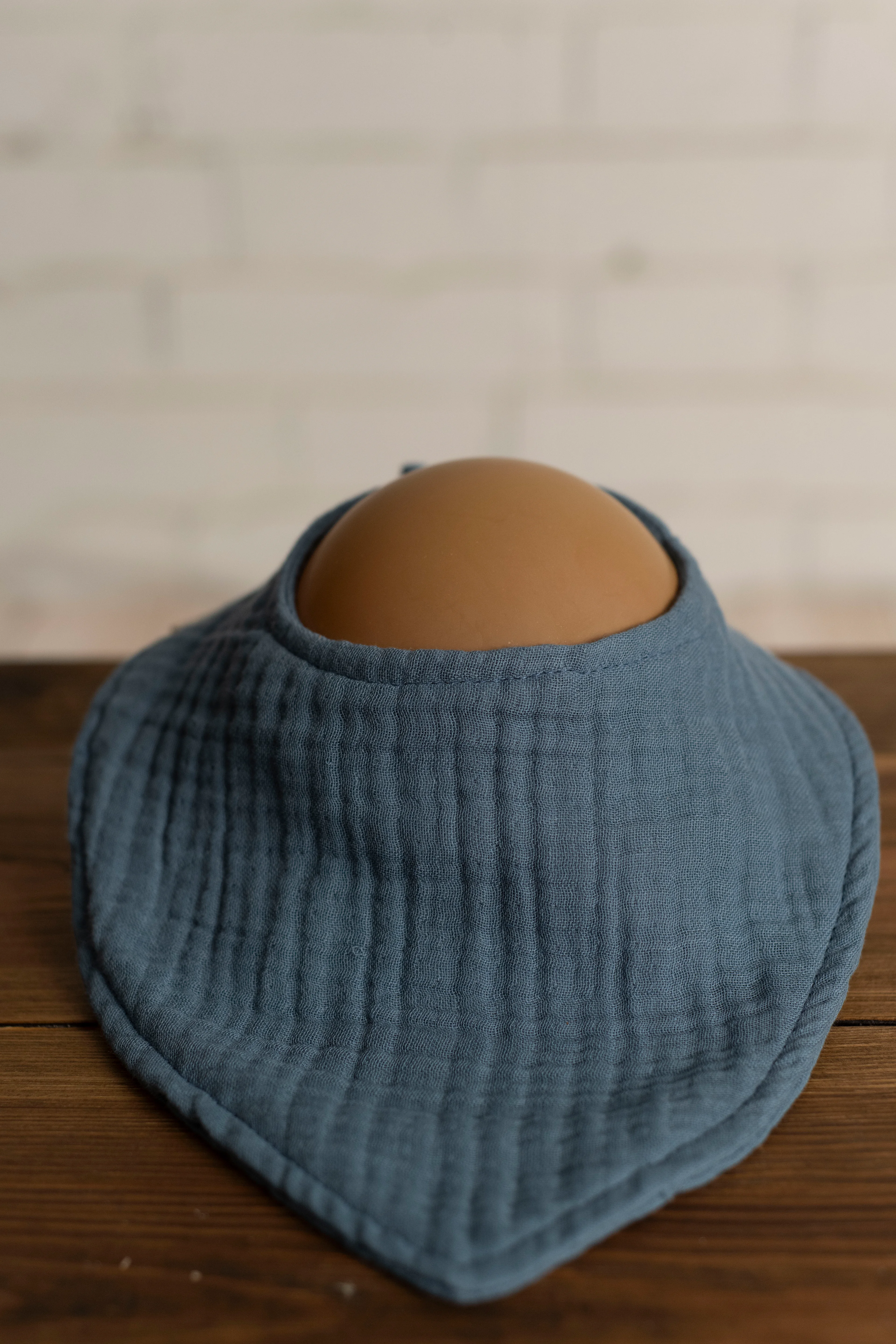 4 Kat Müslin Fular/Önlük - Mavi