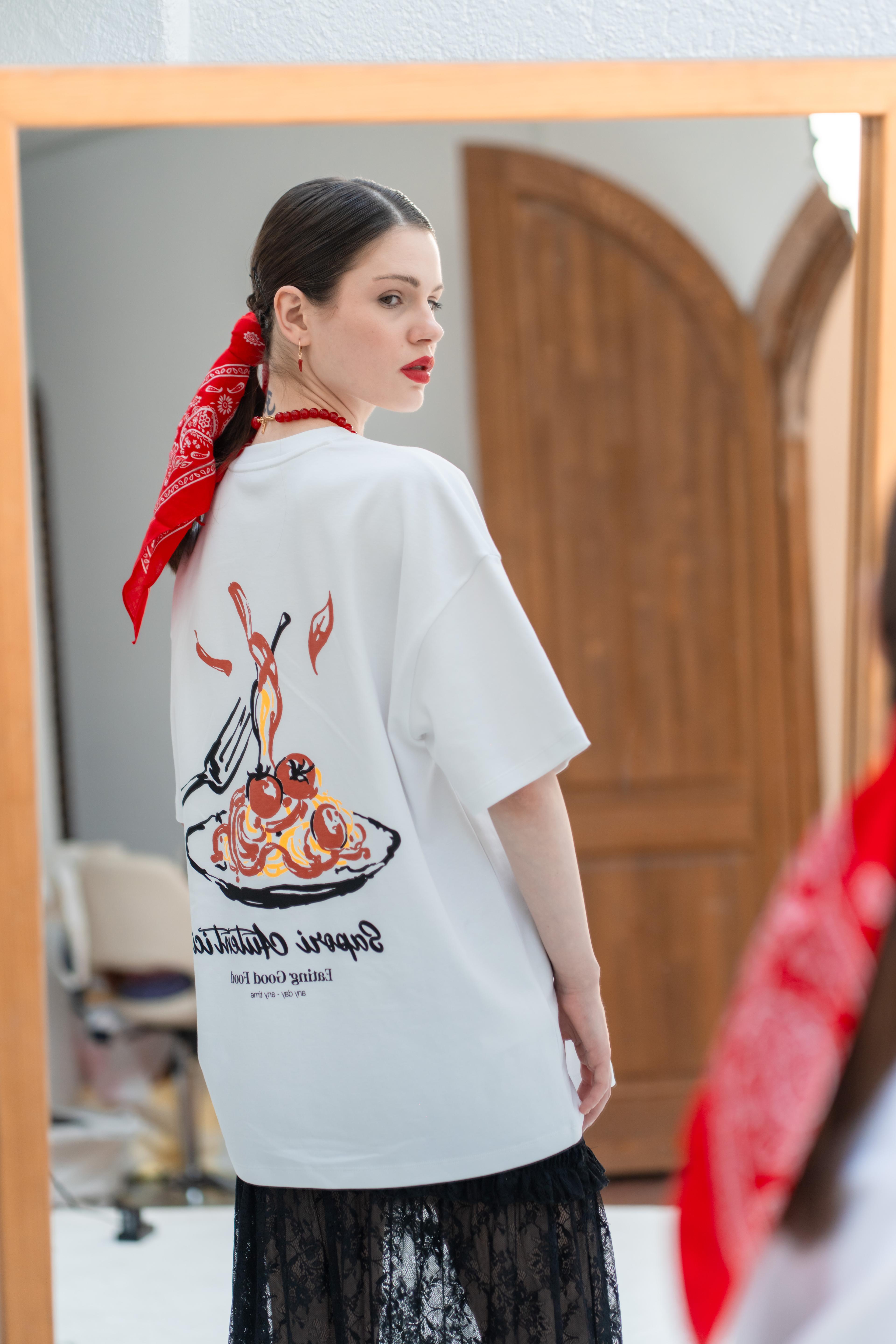 Sapori Autentici Grafikli Oversize T-shirt