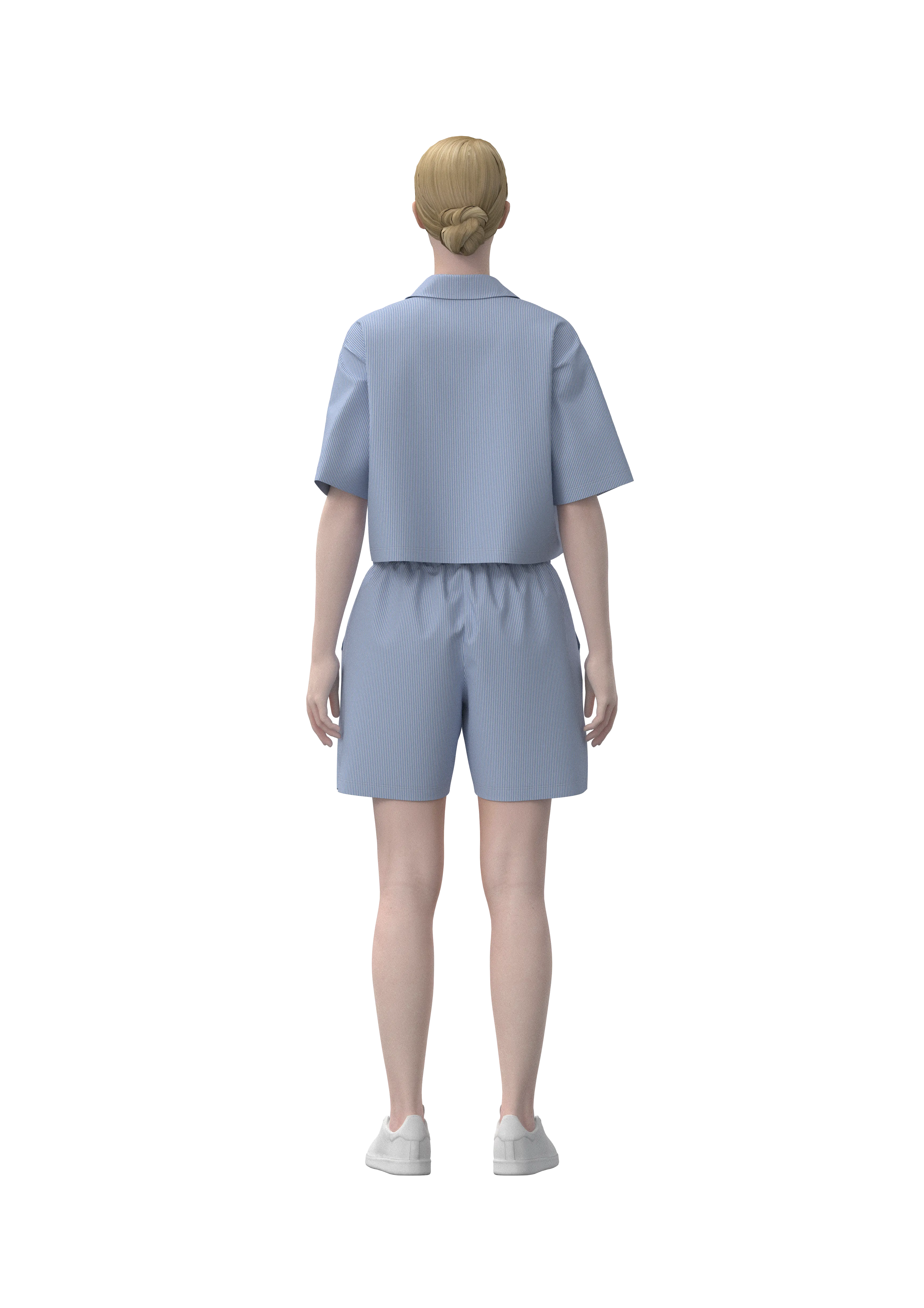 Çizgili Relaxed Fit Dokuma Şort