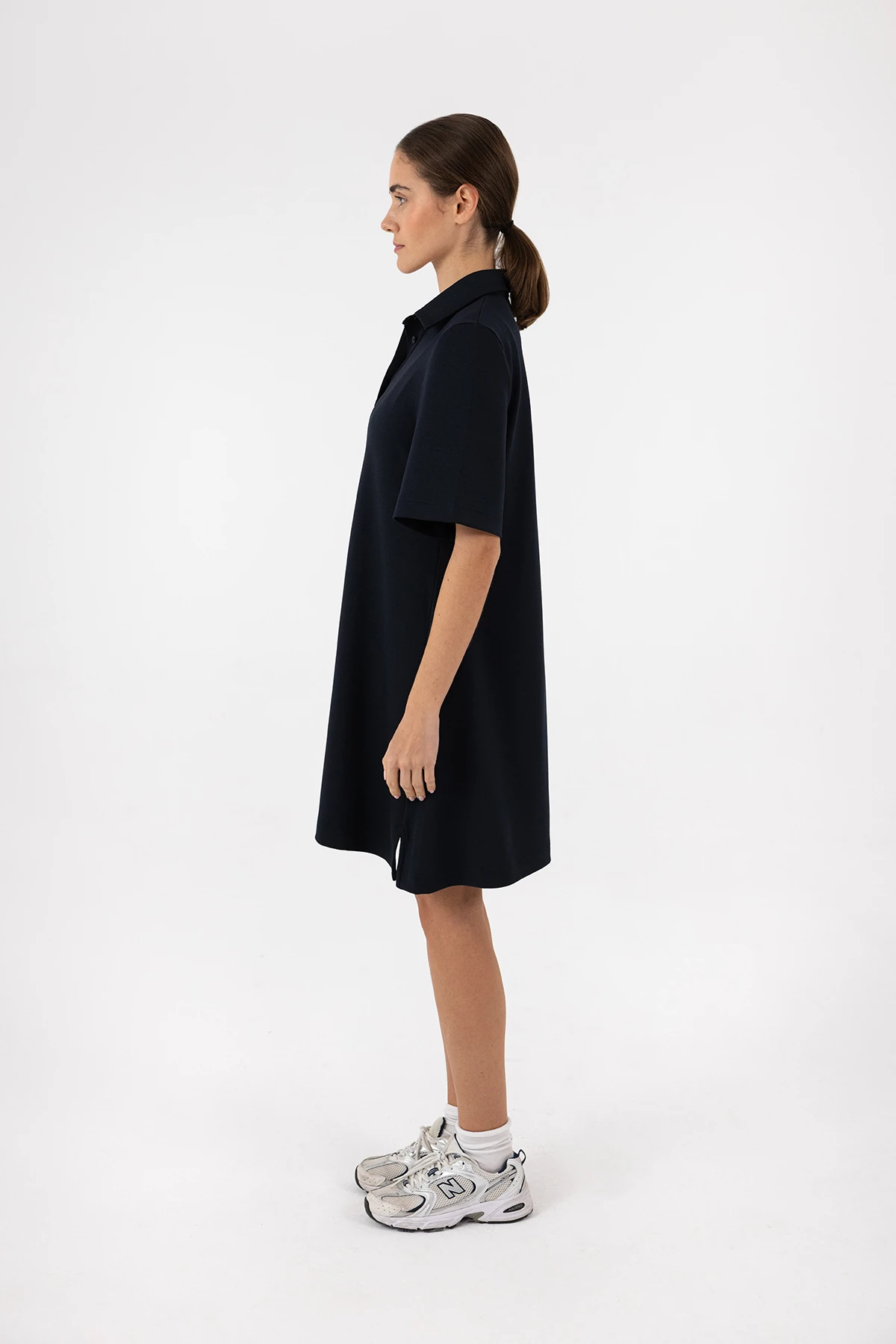 İNTERLOK OVERSIZE POLO ELBİSE