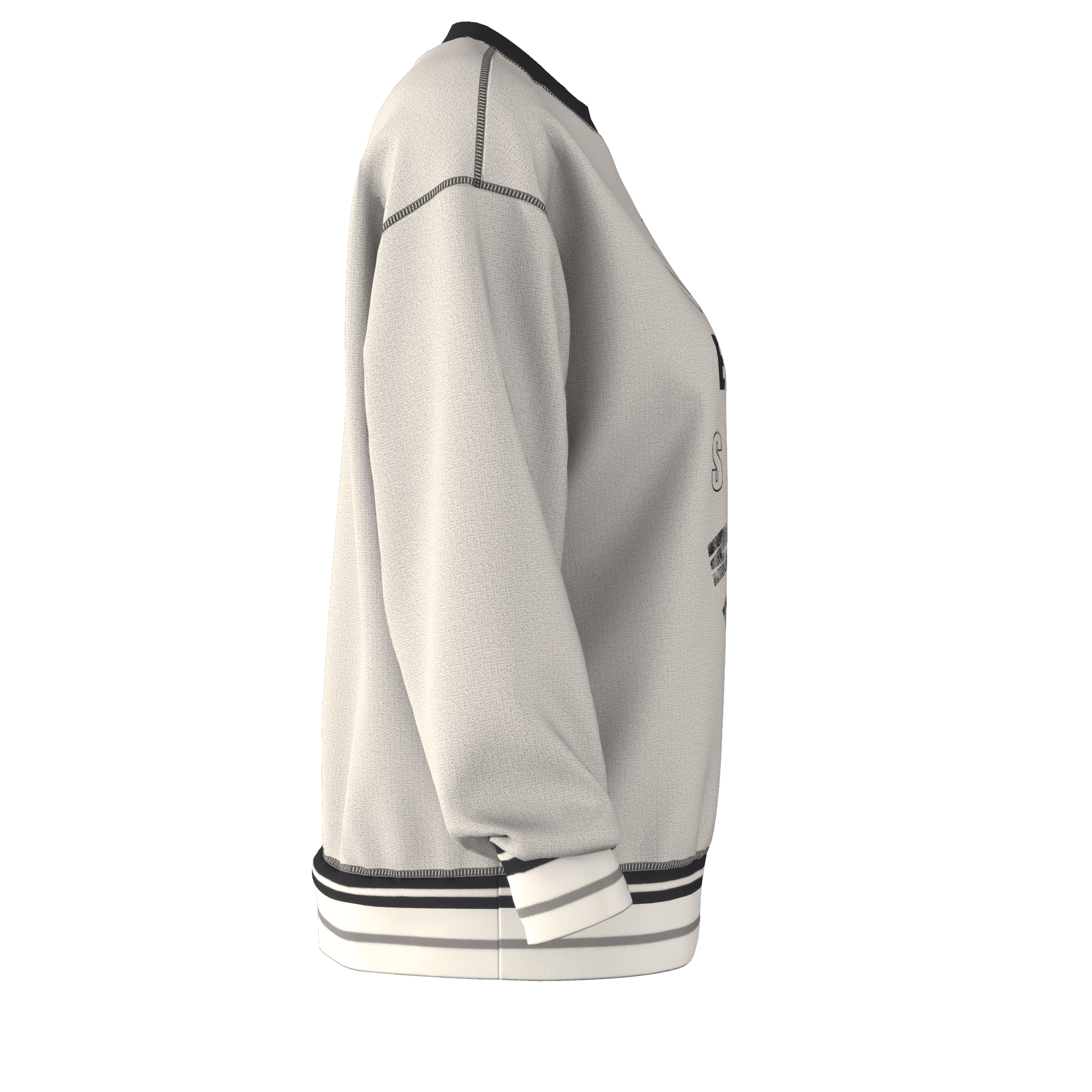 Baskı Ve Triko Detaylı Sweatshirt