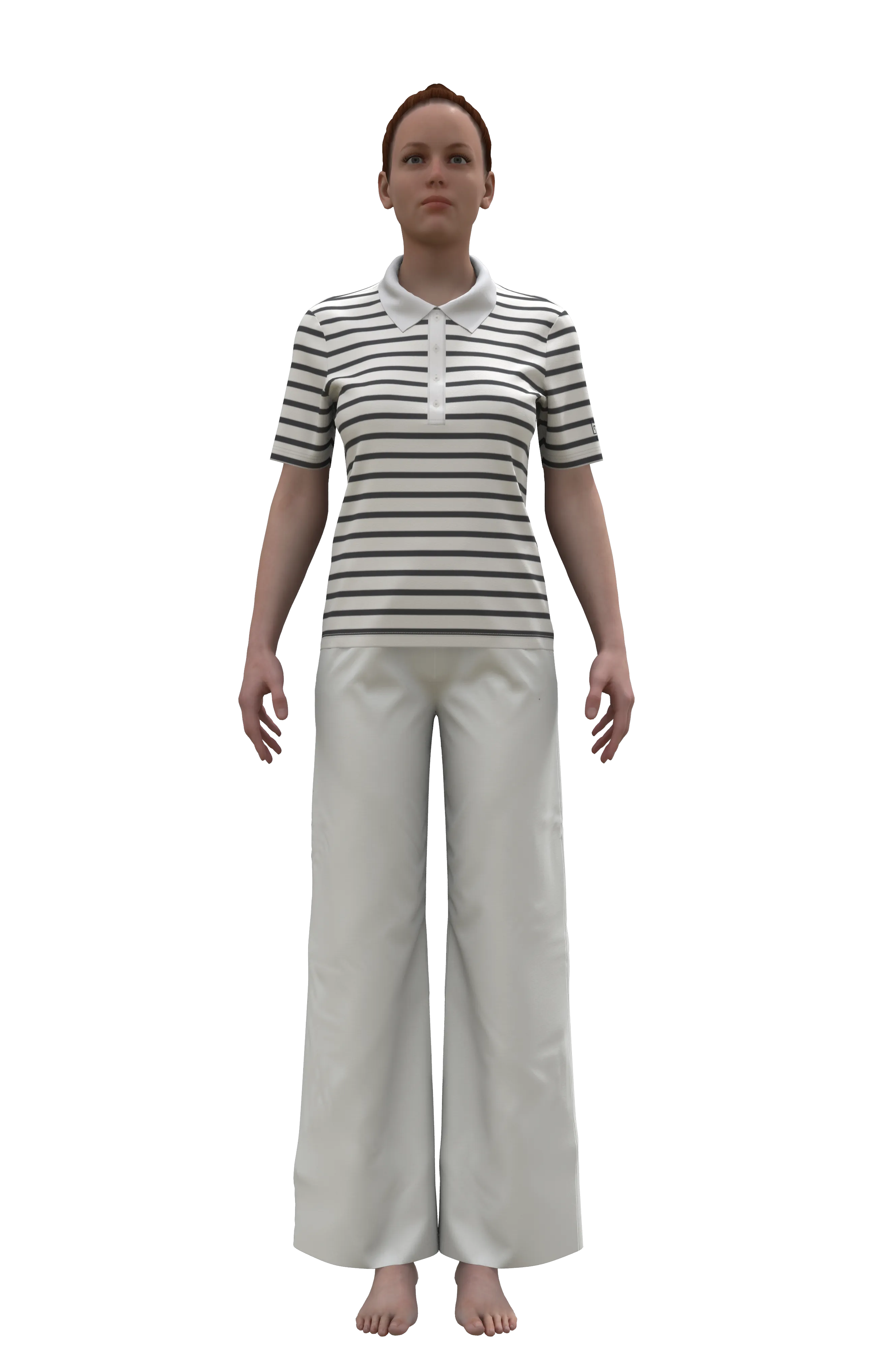 Polo Yaka Çizgili T-shirt