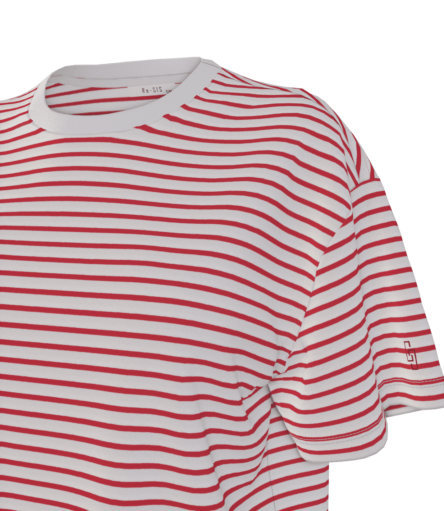 Oversize Kısa Kollu Çizgili T-Shirt