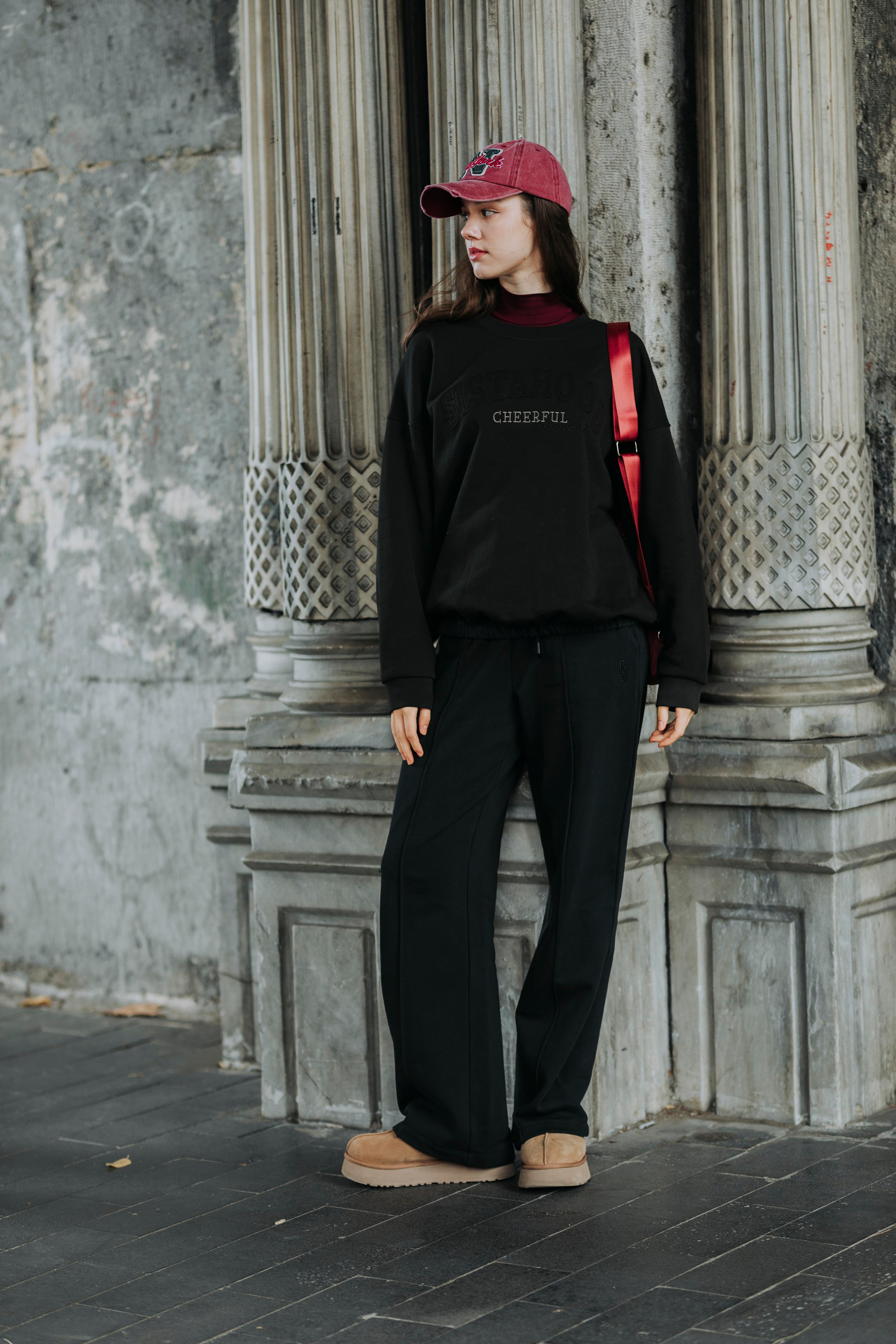 Straight fit pamuklu pantolon re-sis logolu