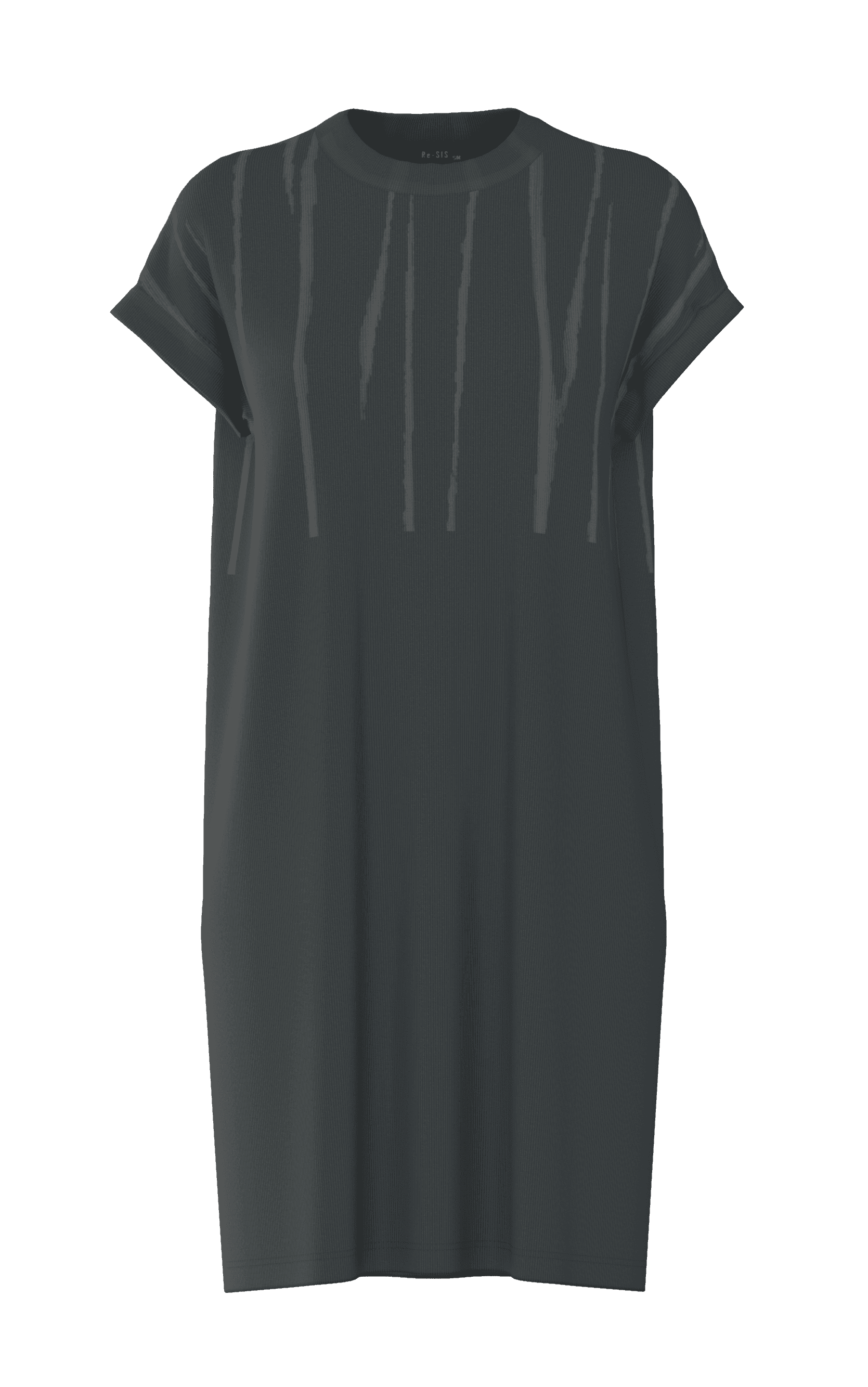 Ağartma Efektli T-shirt Elbise