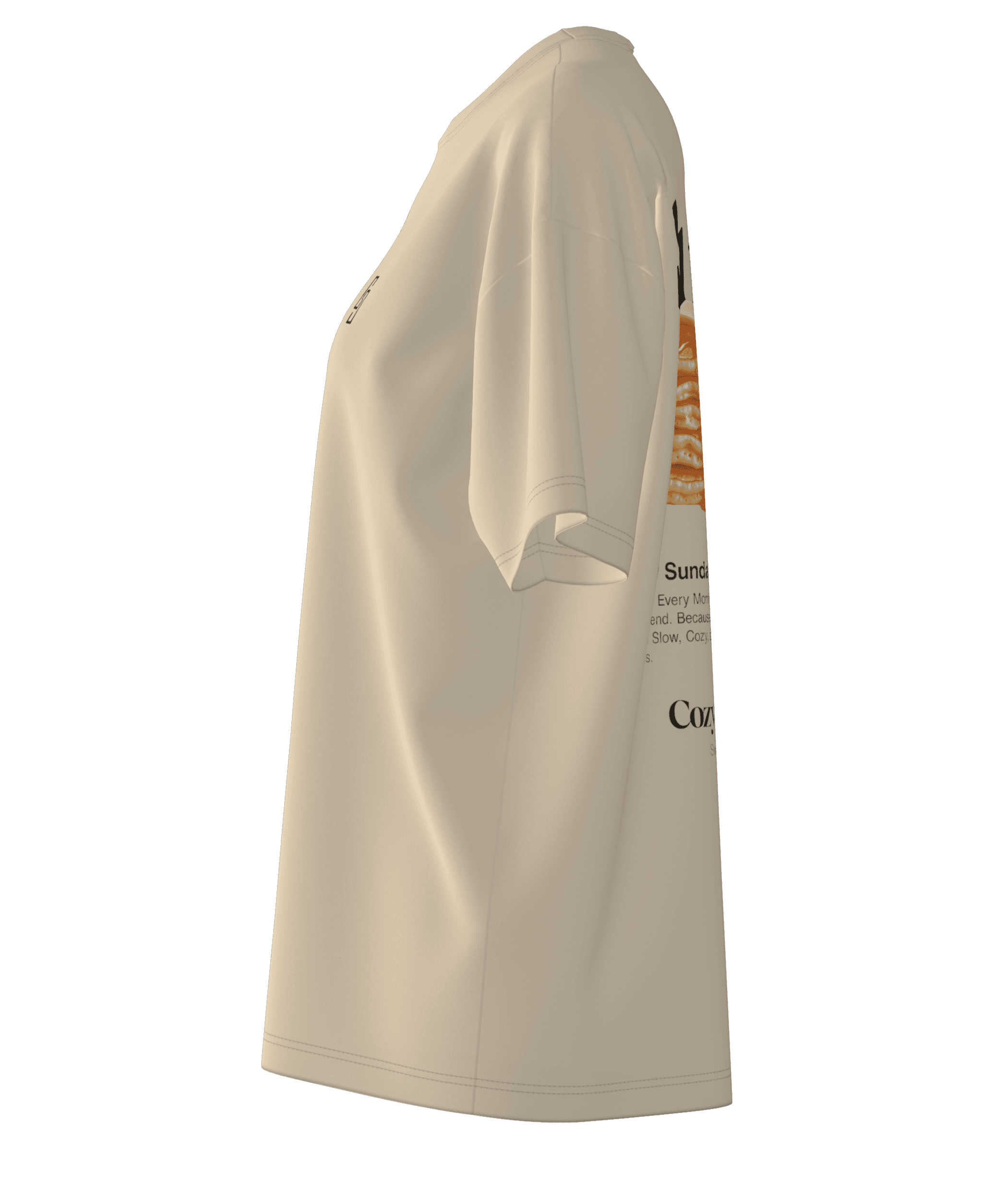 Sunday Routine Pankek Grafikli Oversize T-shirt