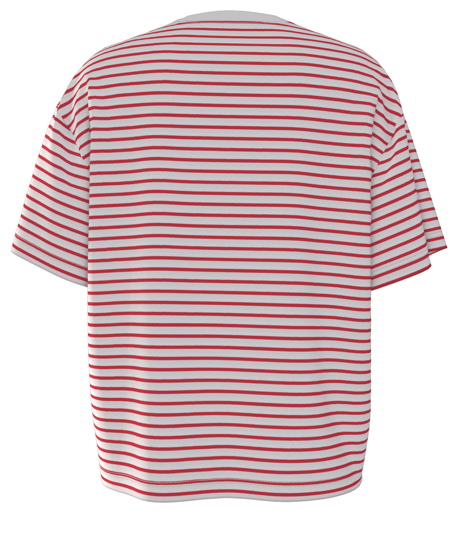 Oversize Kısa Kollu Çizgili T-Shirt
