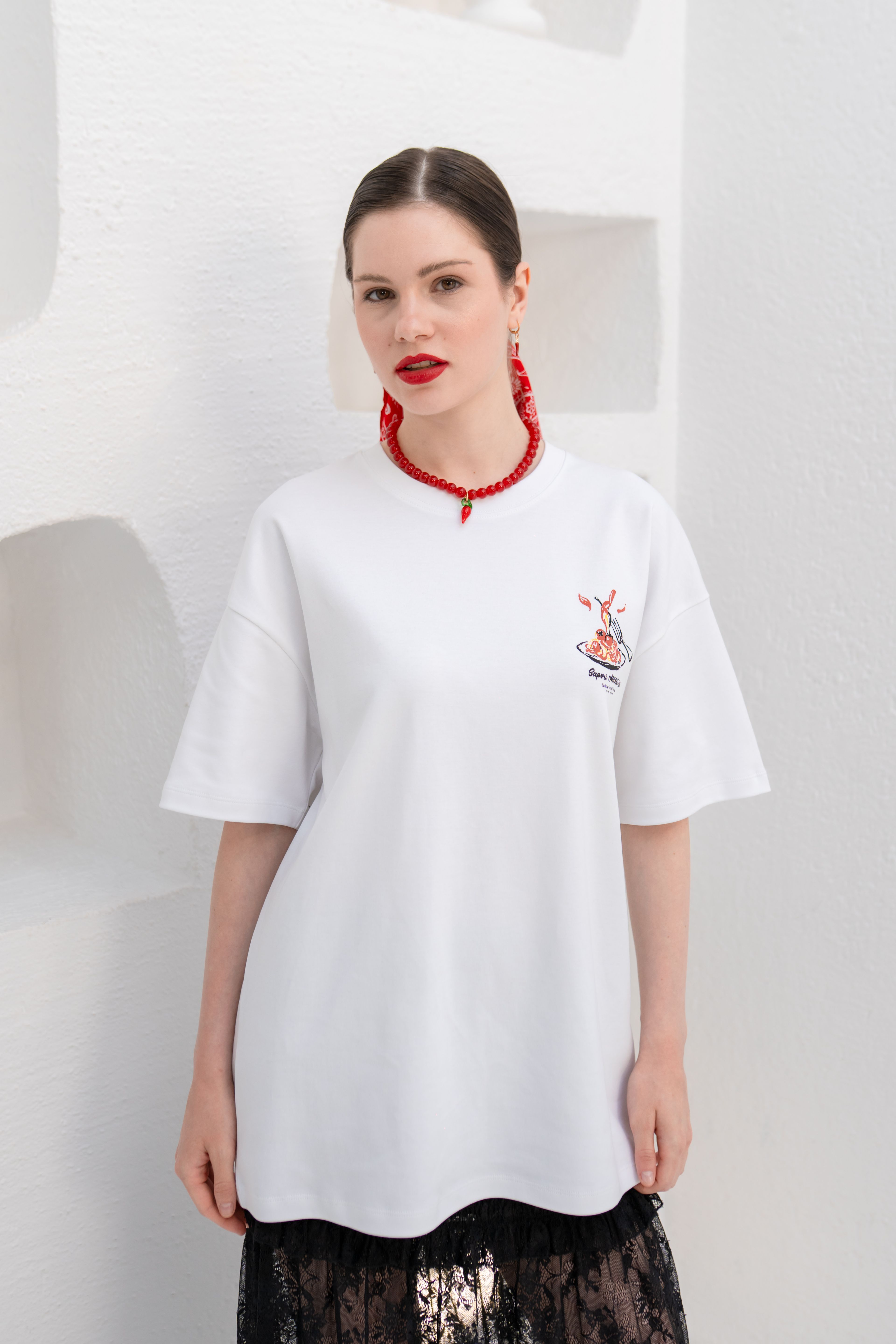 Sapori Autentici Grafikli Oversize T-shirt
