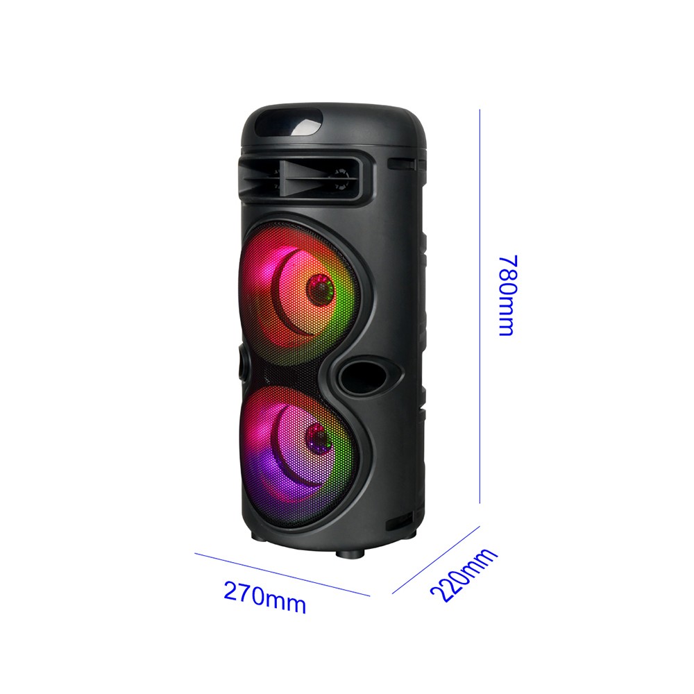 Zore GD-2402 Dijital LED Göstergeli FM Radyolu Mikrofonlu RGB TWS Çift 4 inç Stereo Bass Kablosuz Karaoke Hoparlör